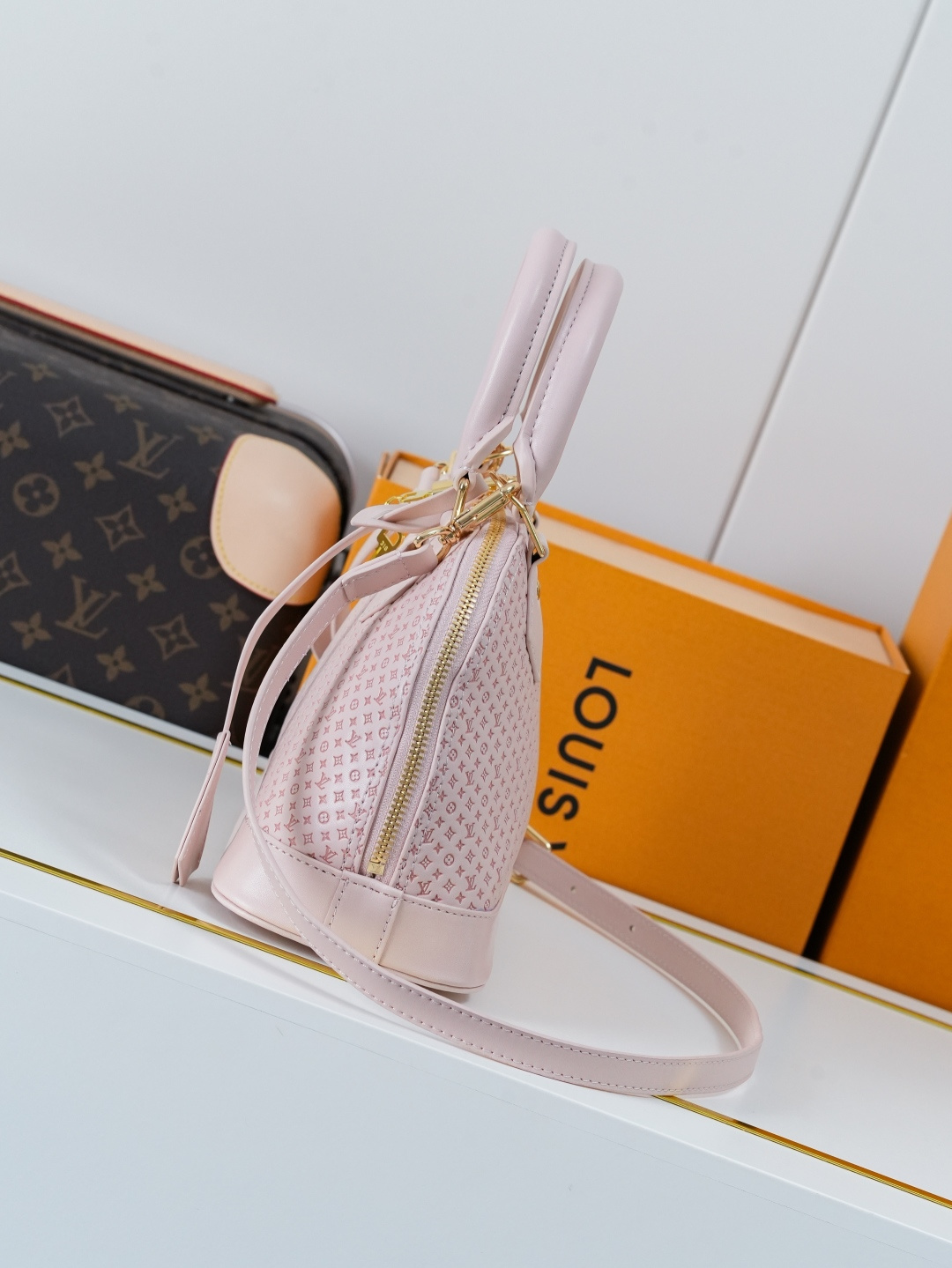 Louis Vuitton Alma BB Minigram Leather Handbag - Pink - Image 2