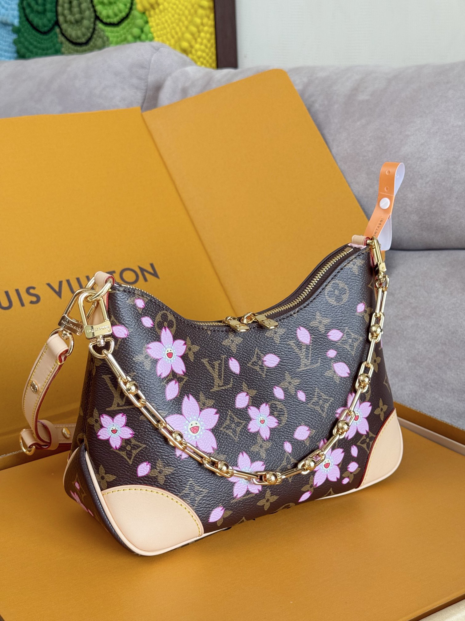 Louis Vuitton x Takashi Murakami Boulogne Shoulder Bag M13265 Cherry Blossom - Image 2