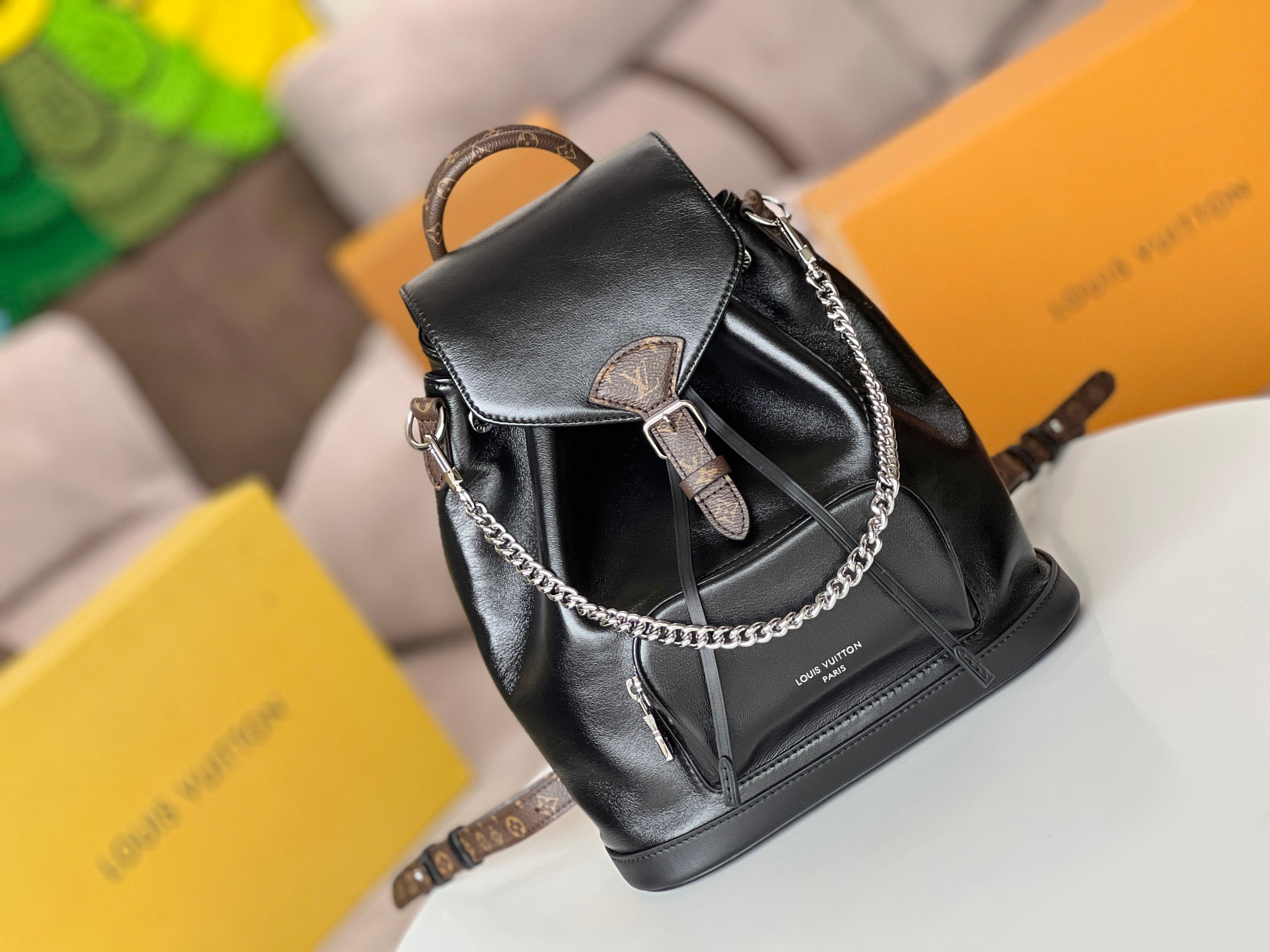 Louis Vuitton Montsouris Small Leather Backpack - Image 2