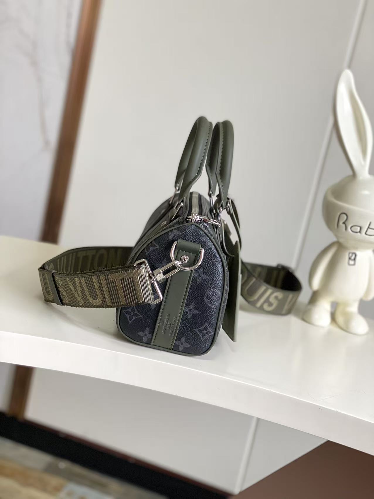 Louis Vuitton Keepall Bandouliere 25 Travel Bag in Monogram Eclipse Canvas - Image 2