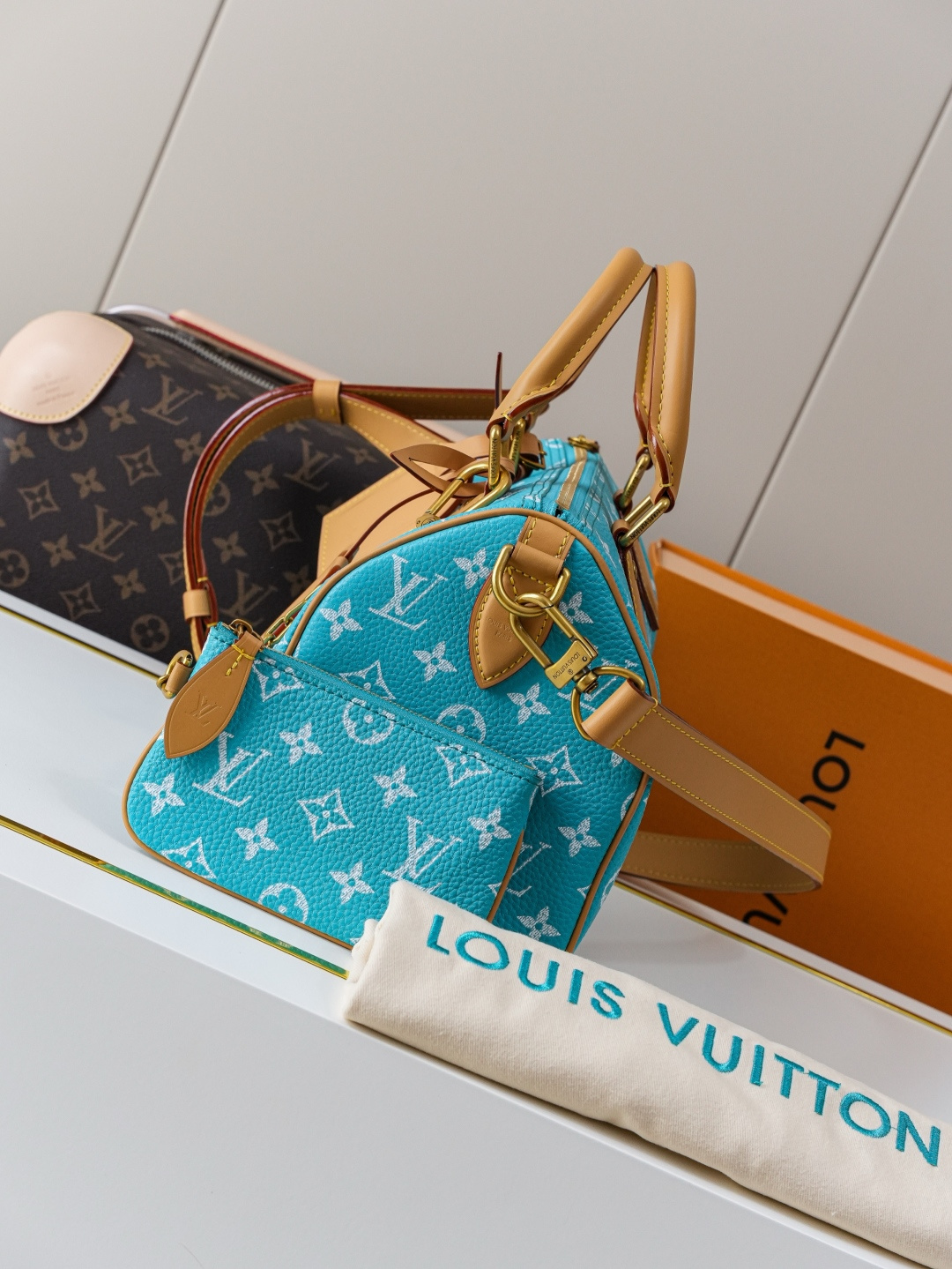 Louis Vuitton Speedy Bandouliere 25 Monogram Leather Handbag, Light Blue - Image 2
