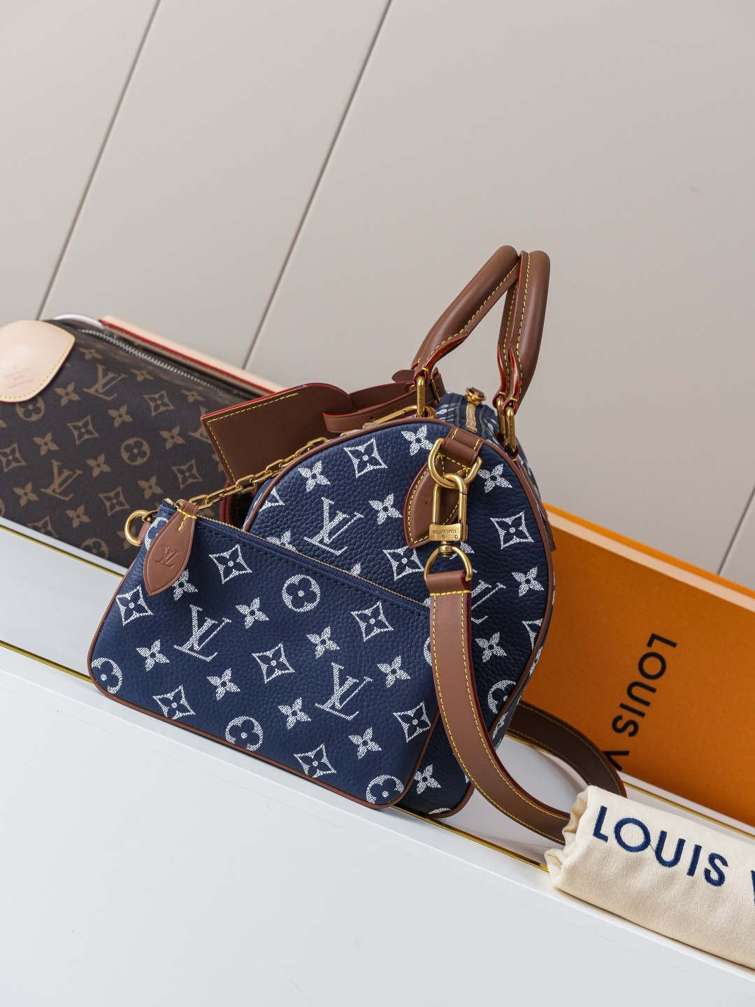 Louis Vuitton Speedy Bandouliere 30 Handbag, Sapphire Blue - Image 2