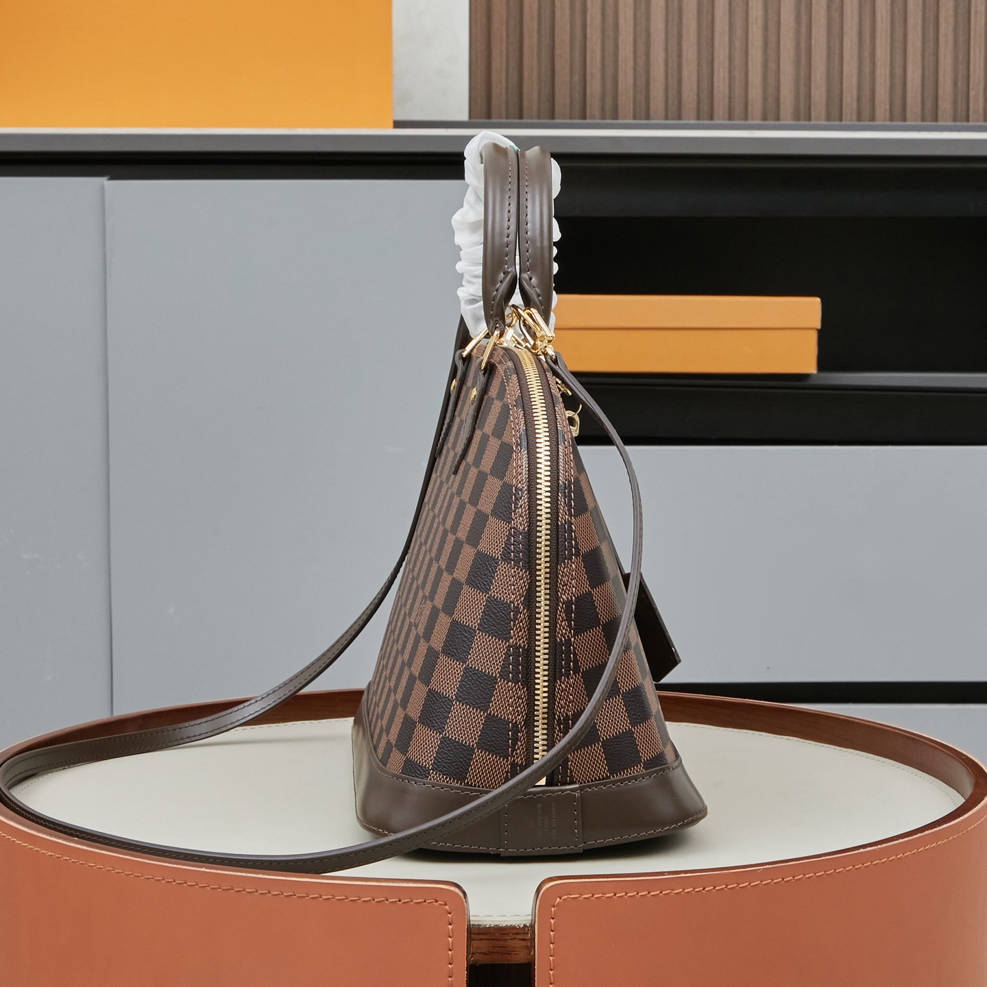 Louis Vuitton Alma Handbag M53151, Monogram Canvas, Brown - Image 2