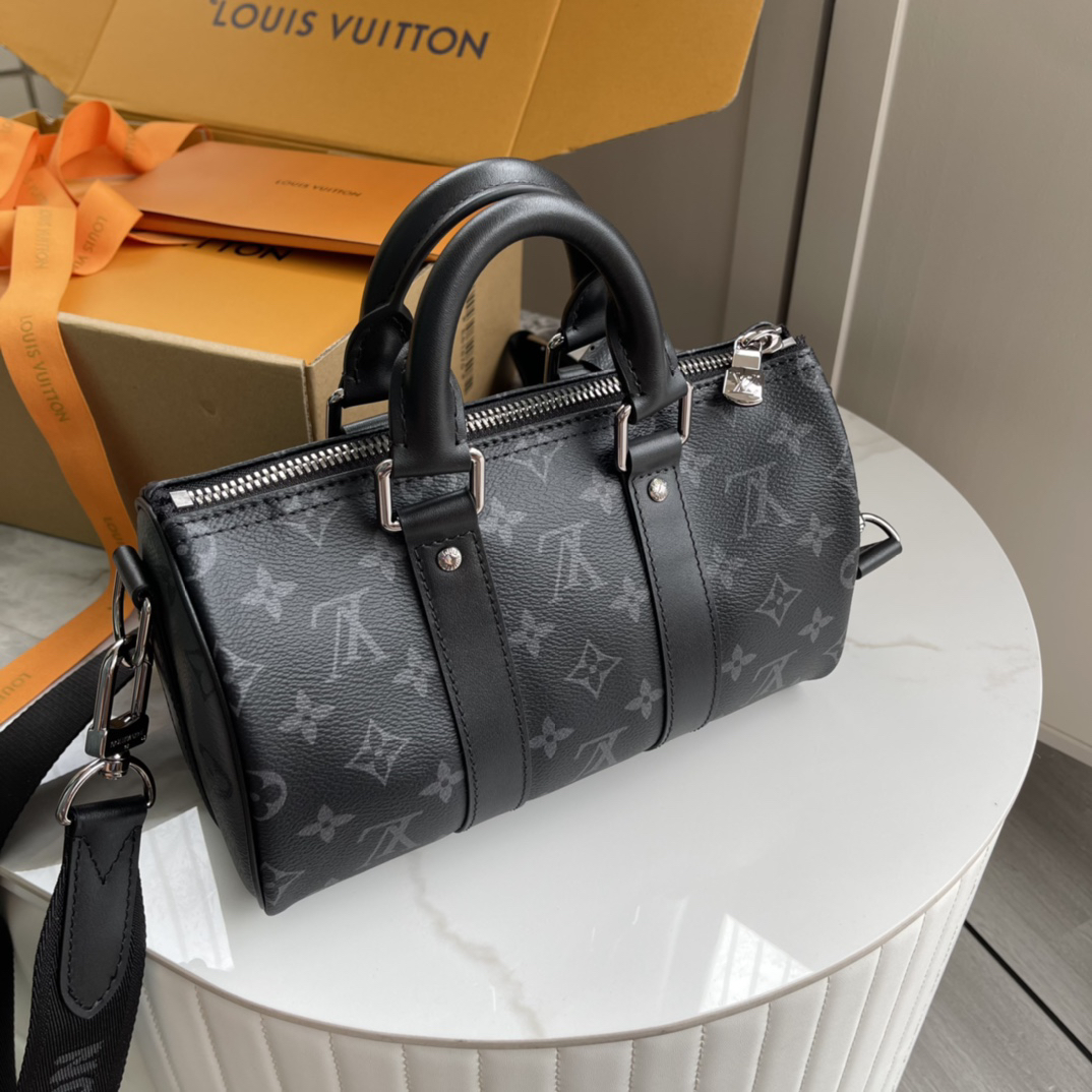 Louis Vuitton Keepall 25 Monogram Eclipse Reverse Crossbody Bag - Image 2