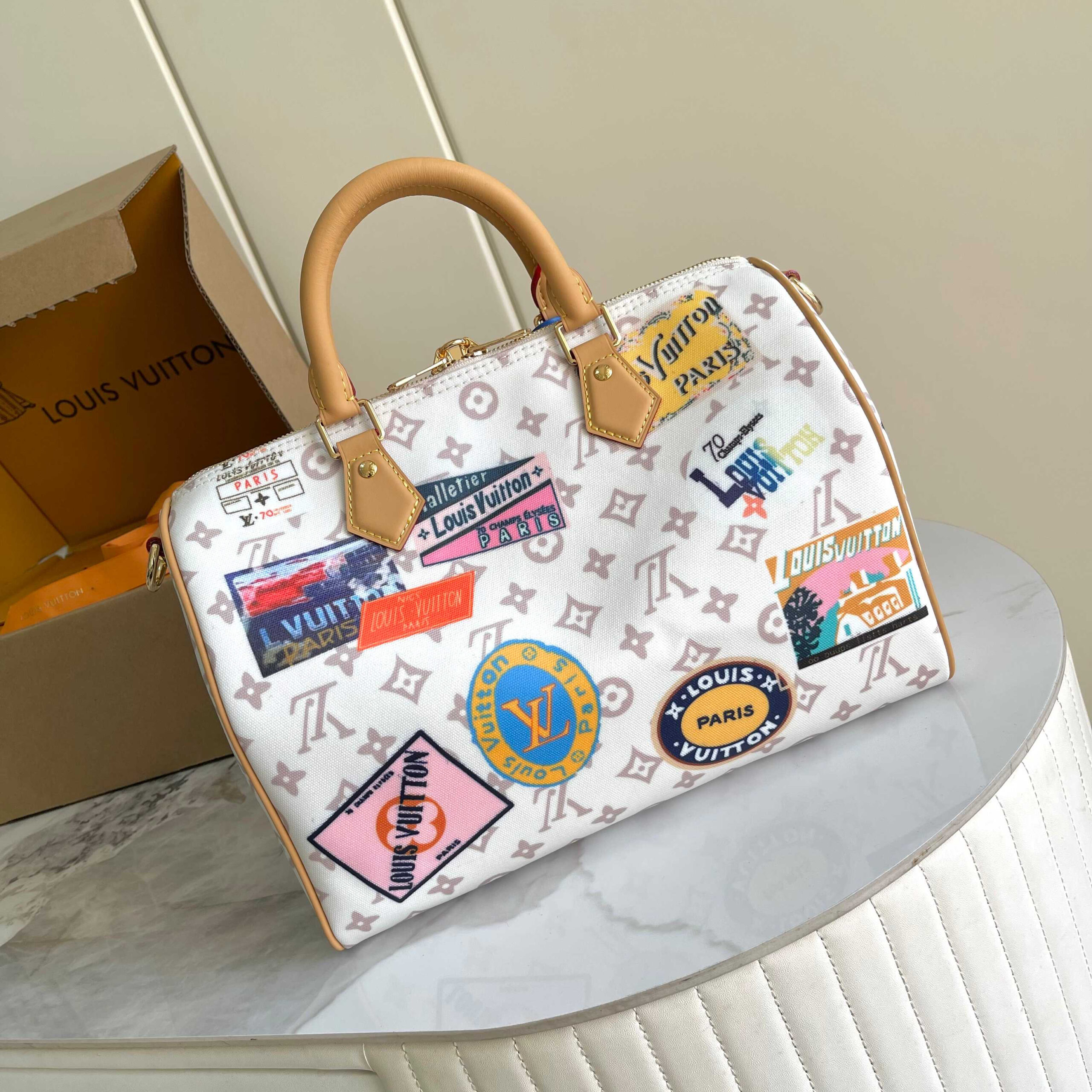 Louis Vuitton Speedy Soft 30 Handbag in Monogram Dune - Image 2
