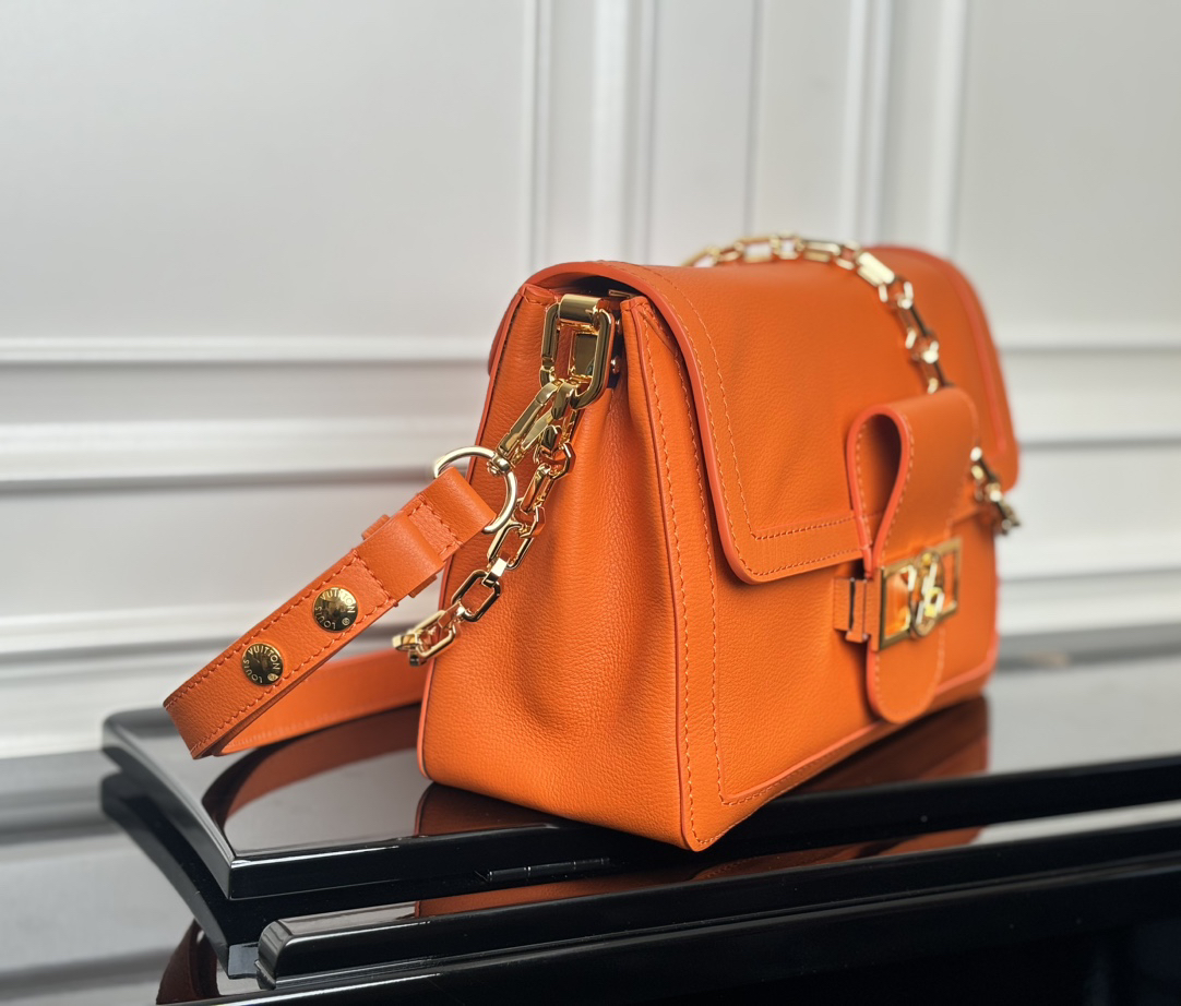 Louis Vuitton Dauphine Soft MM Orange Crossbody Bag - Image 2
