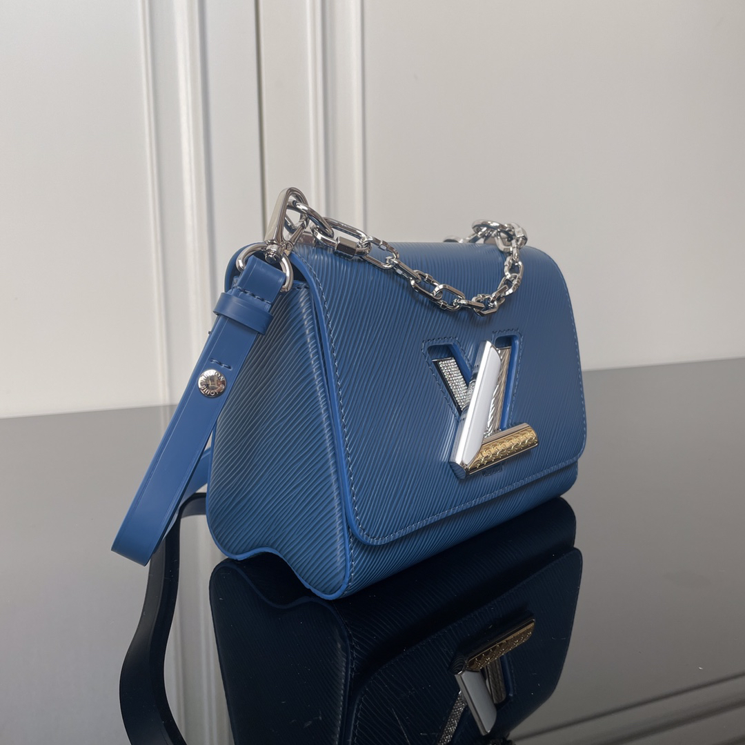 Louis Vuitton Twist PM Blue Leather Crossbody Bag - Image 2