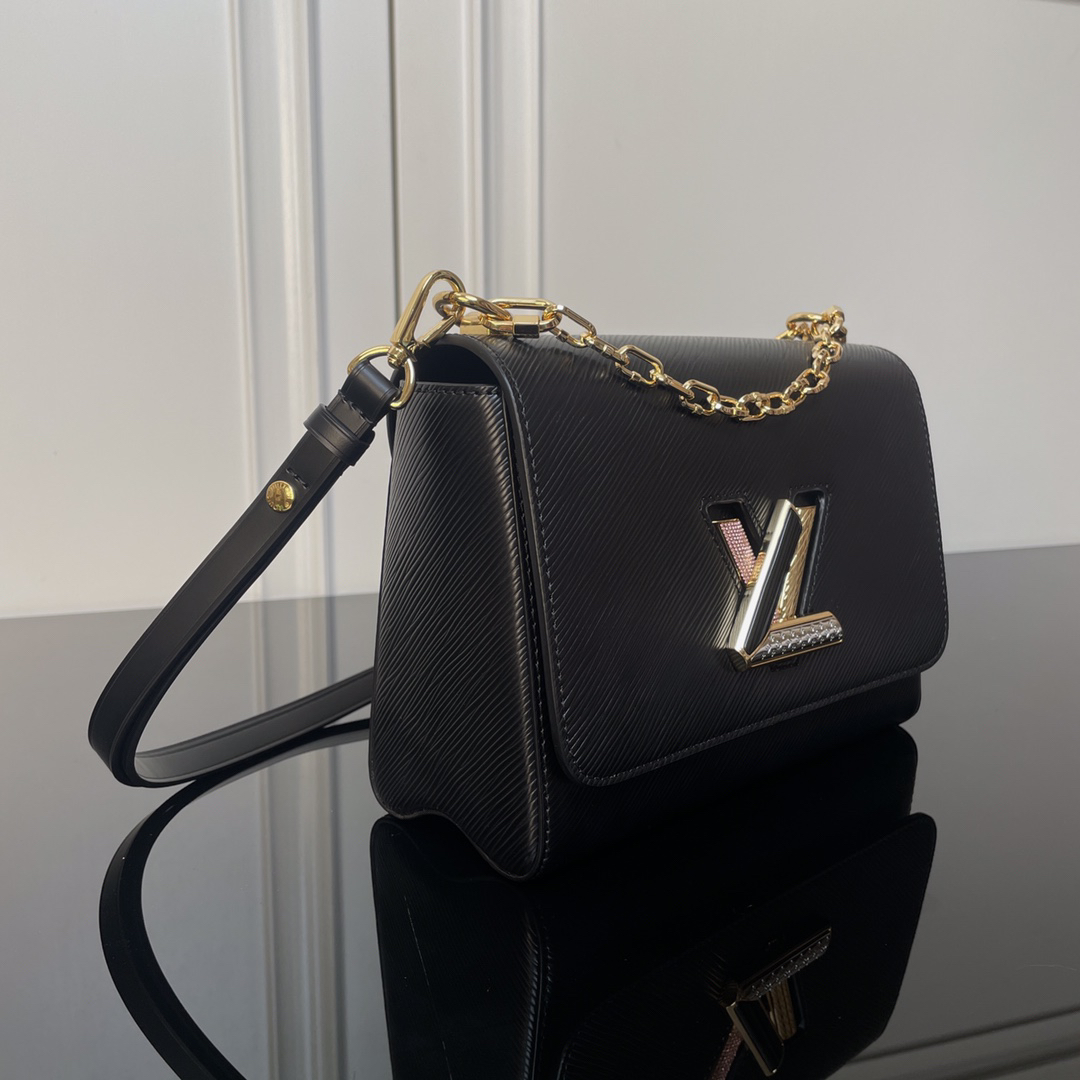 Louis Vuitton Twist Medium Shoulder Bag in Black Calfskin - Image 2