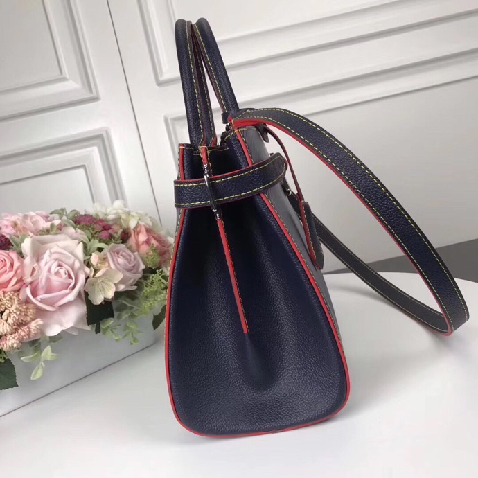 Louis Vuitton Twist Tote Blue Leather Bag M54810 - Image 2