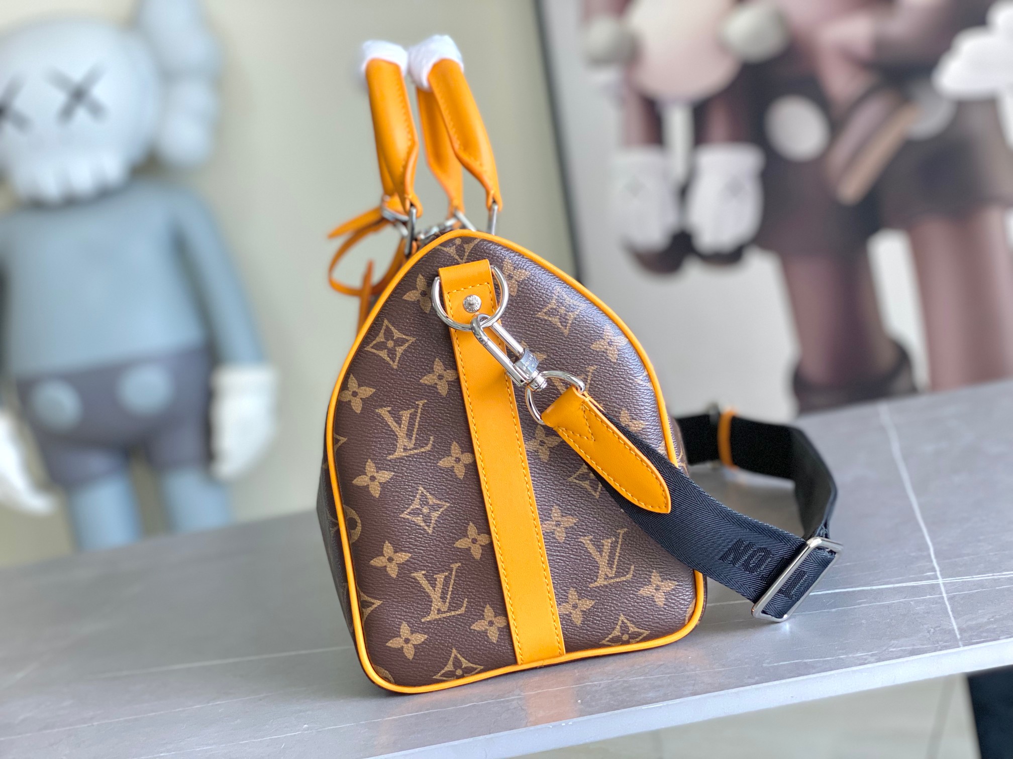 Louis Vuitton Keepall Bandouliere 35 Travel Bag in Monogram Eclipse Canvas - Image 2