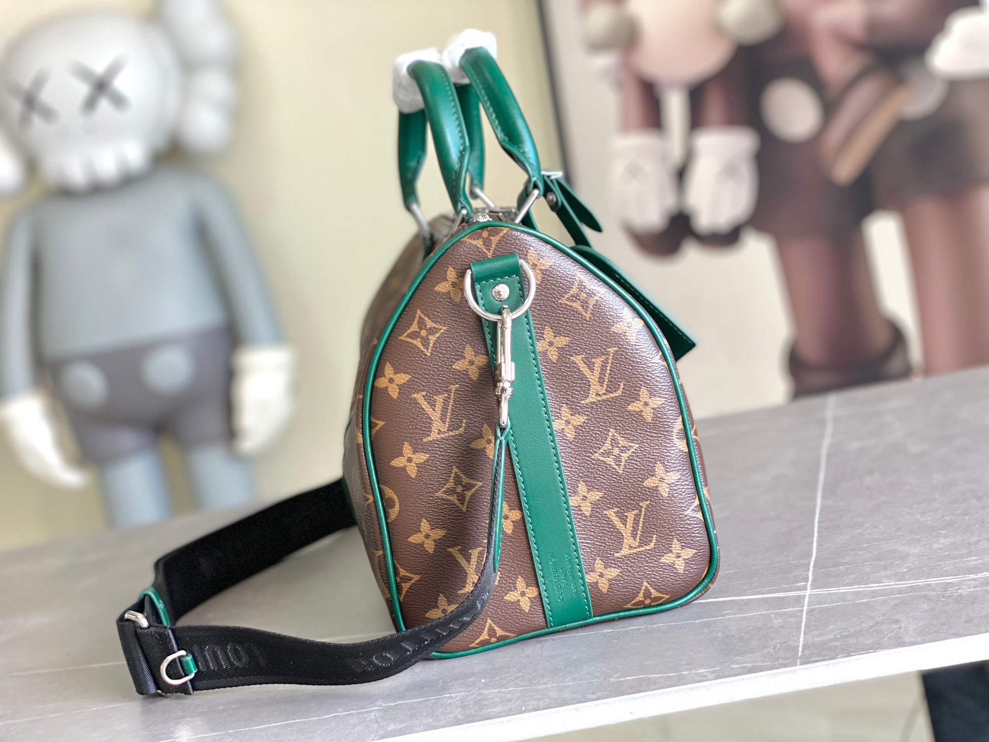 Louis Vuitton Keepall Bandouliere 35 Travel Bag in Monogram Eclipse Canvas - Image 2