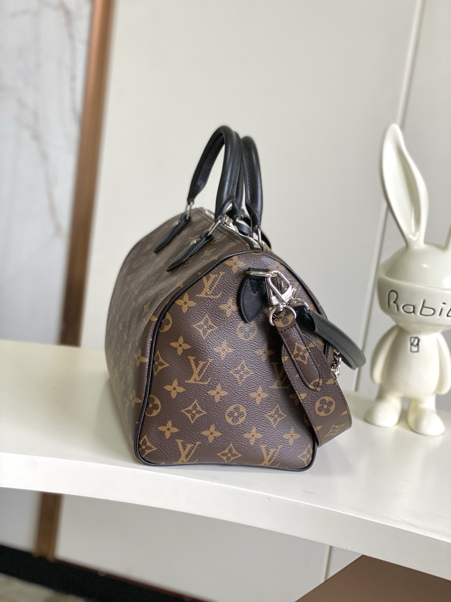 Louis Vuitton Speedy Soft 30 Monogram Leather Crossbody Bag - Black - Image 2