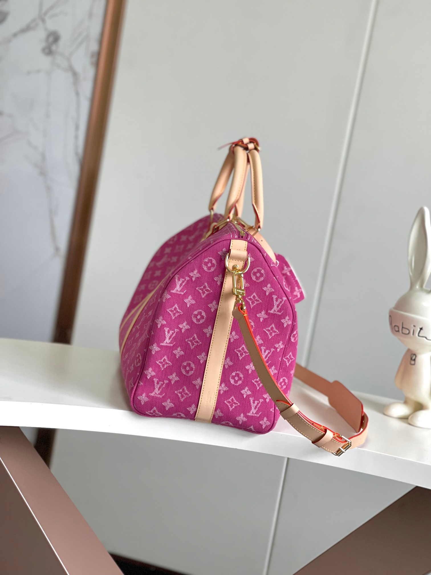 Louis Vuitton Keepall Bandoulière 45 Travel Bag in Monogram Denim - Image 2