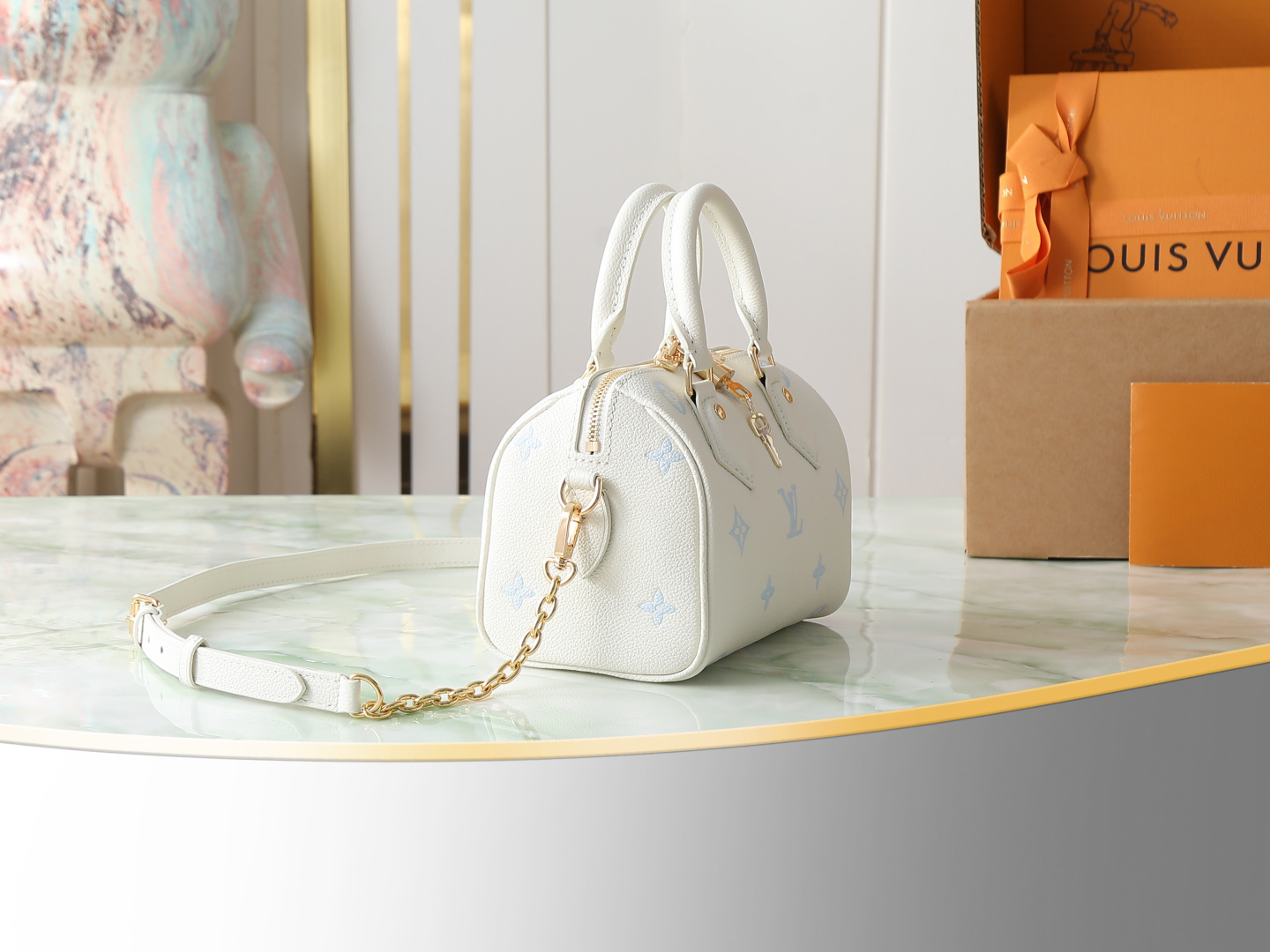 Louis Vuitton Speedy Bandoulière 20 Handbag in Blue Monogram Leather - Image 2