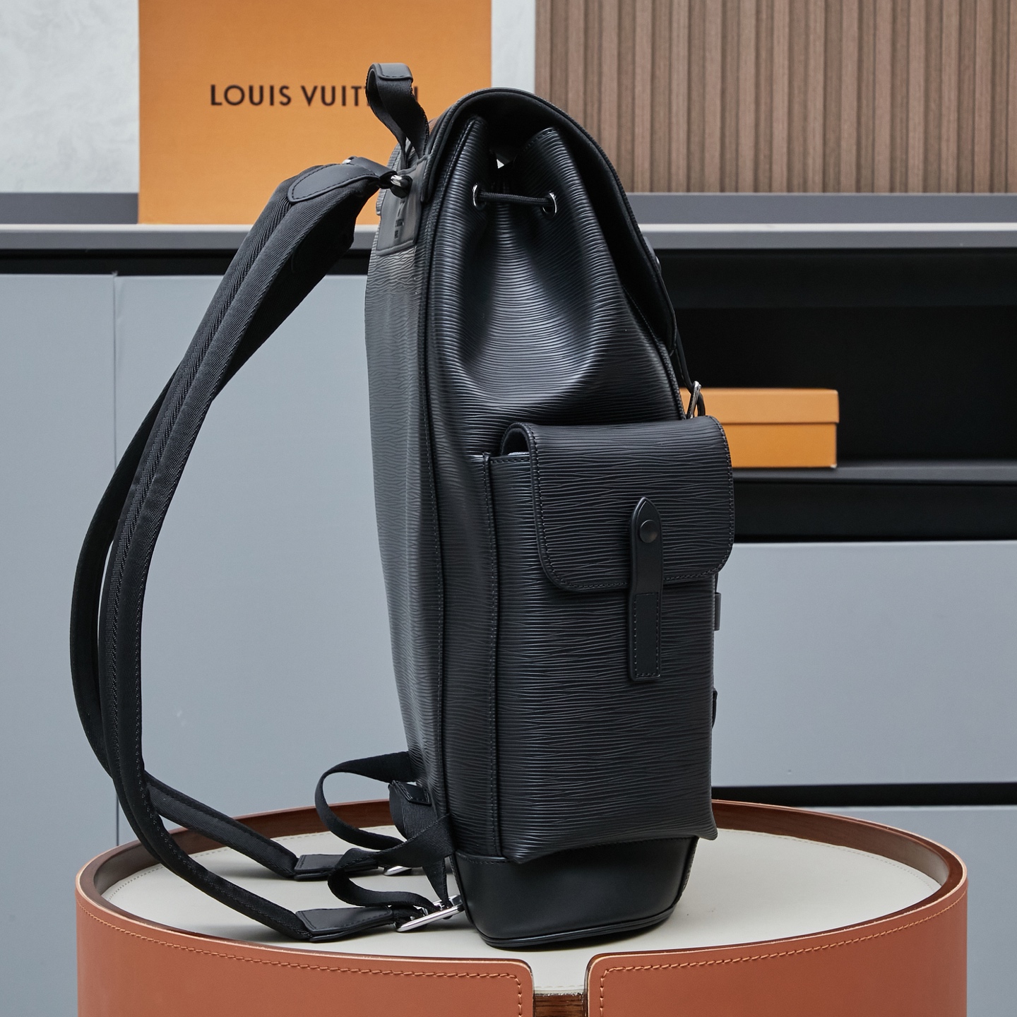 Louis Vuitton Christopher MM Backpack M41709 in Black and Red - Image 2