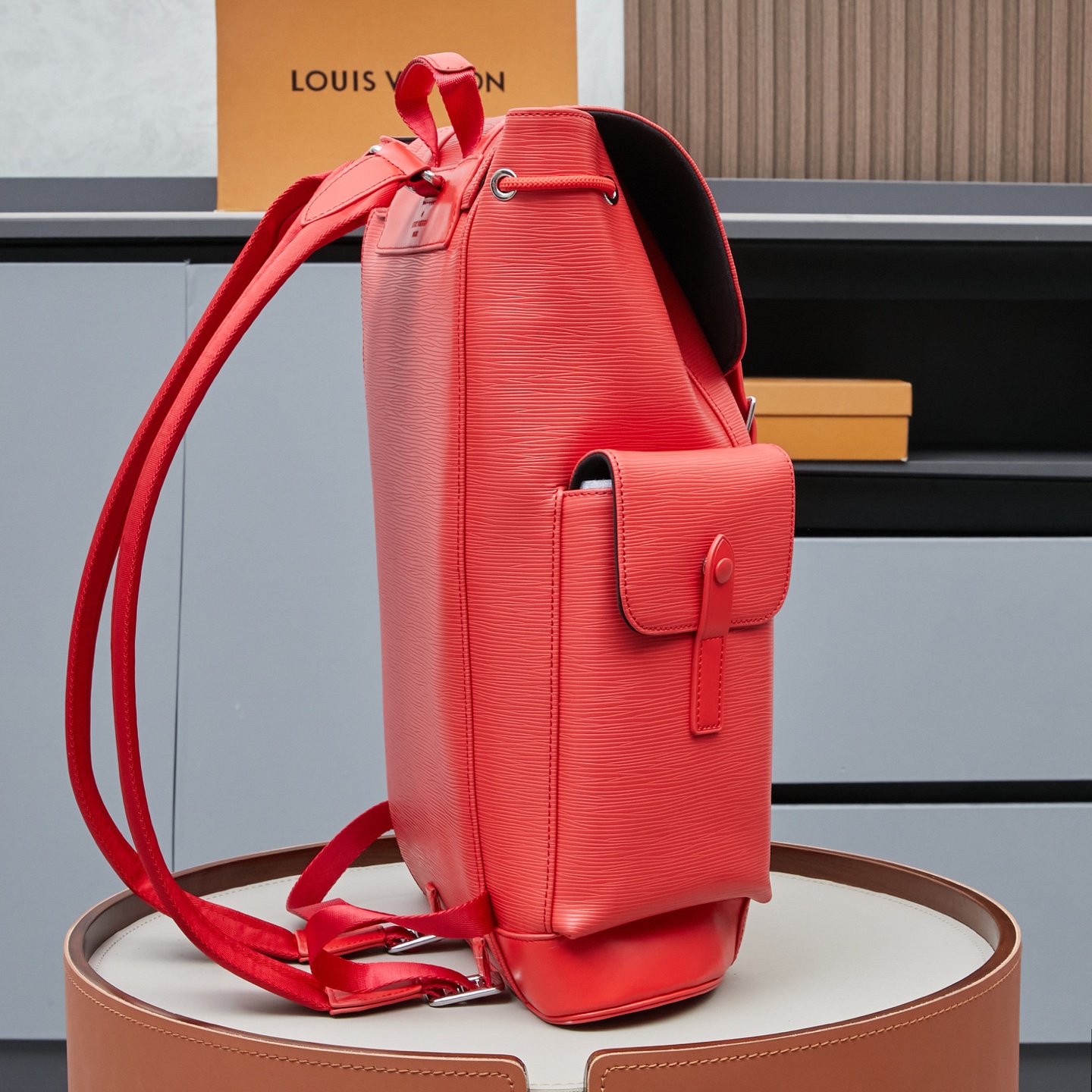 Louis Vuitton Christopher MM Backpack in Black and Red Epi Leather - Image 2