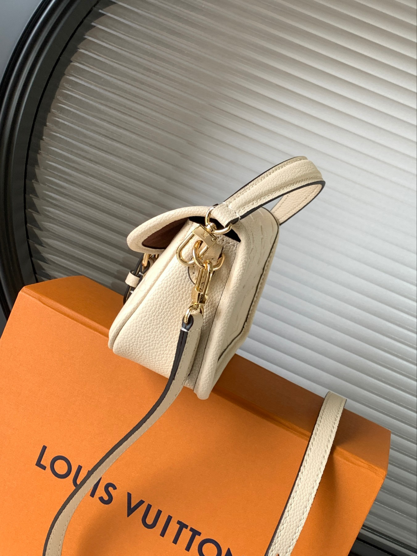 Louis Vuitton Nano Diane Handbag in Monogram Empreinte Leather - Apricot - Image 2