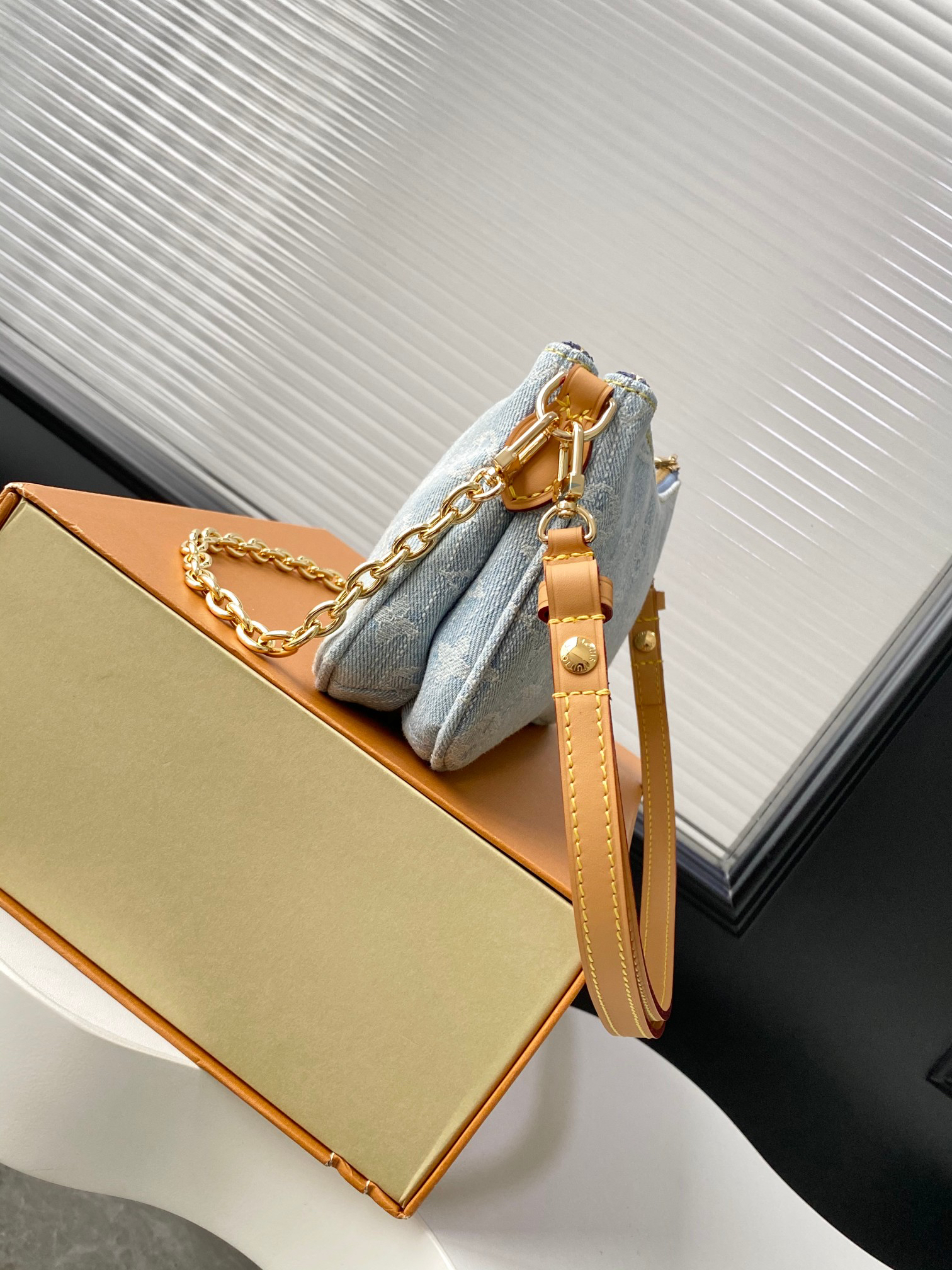 Louis Vuitton Liv Pochette Monogram Denim Crossbody Bag - Image 2