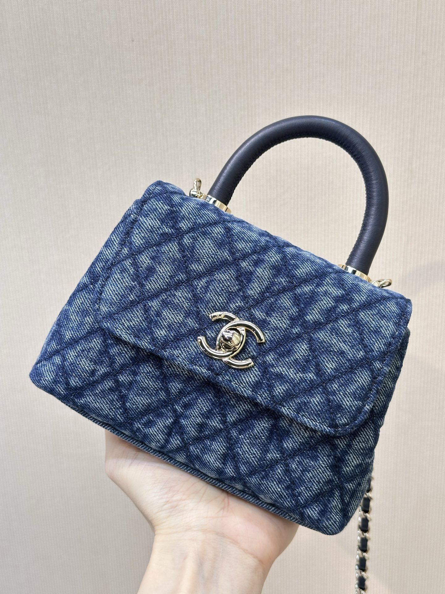 Coco Handle Mini Denim Bag - Image 2