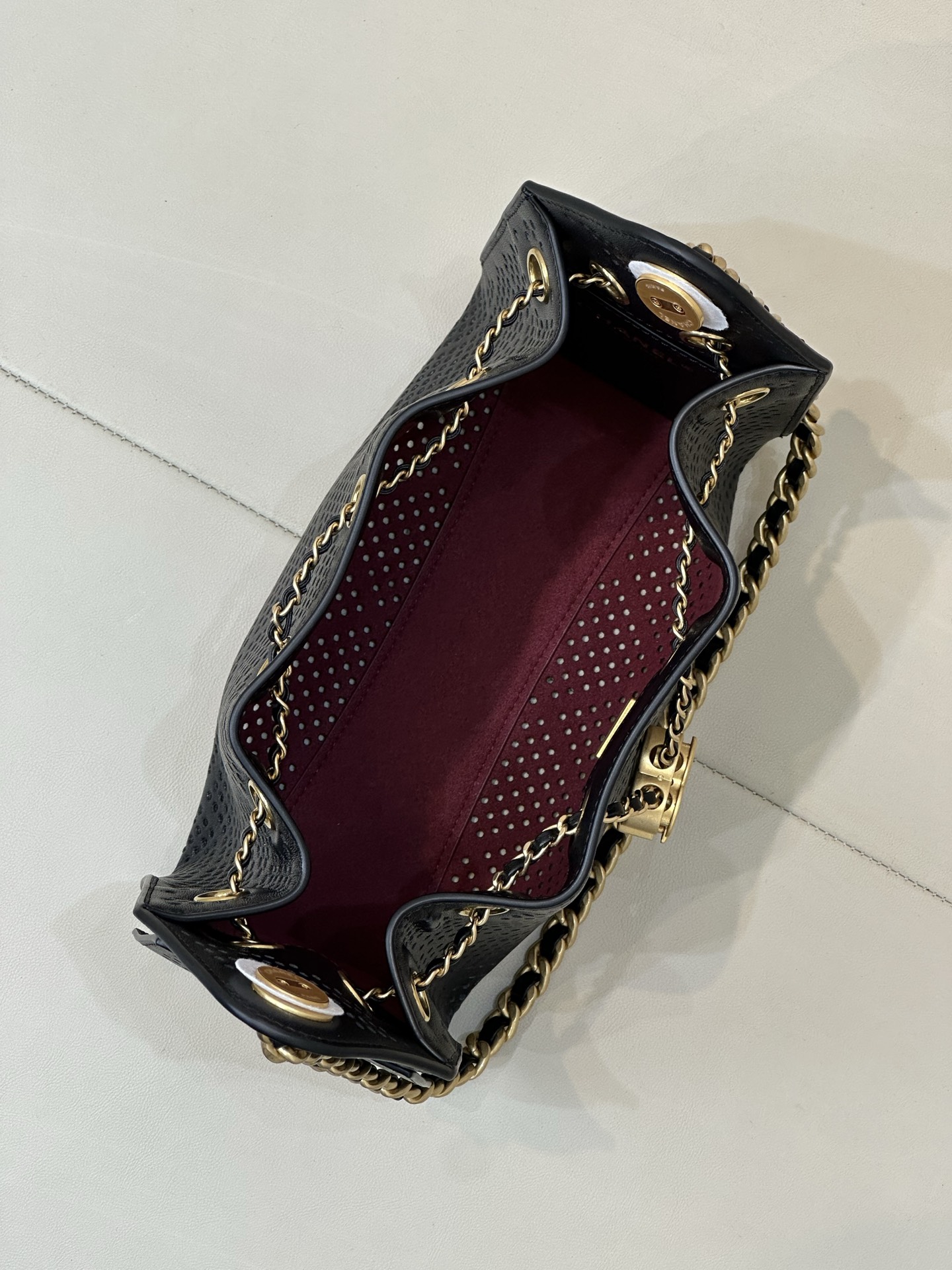 Chanel 25 Perforated Cowhide Bucket Handbag - Image 2