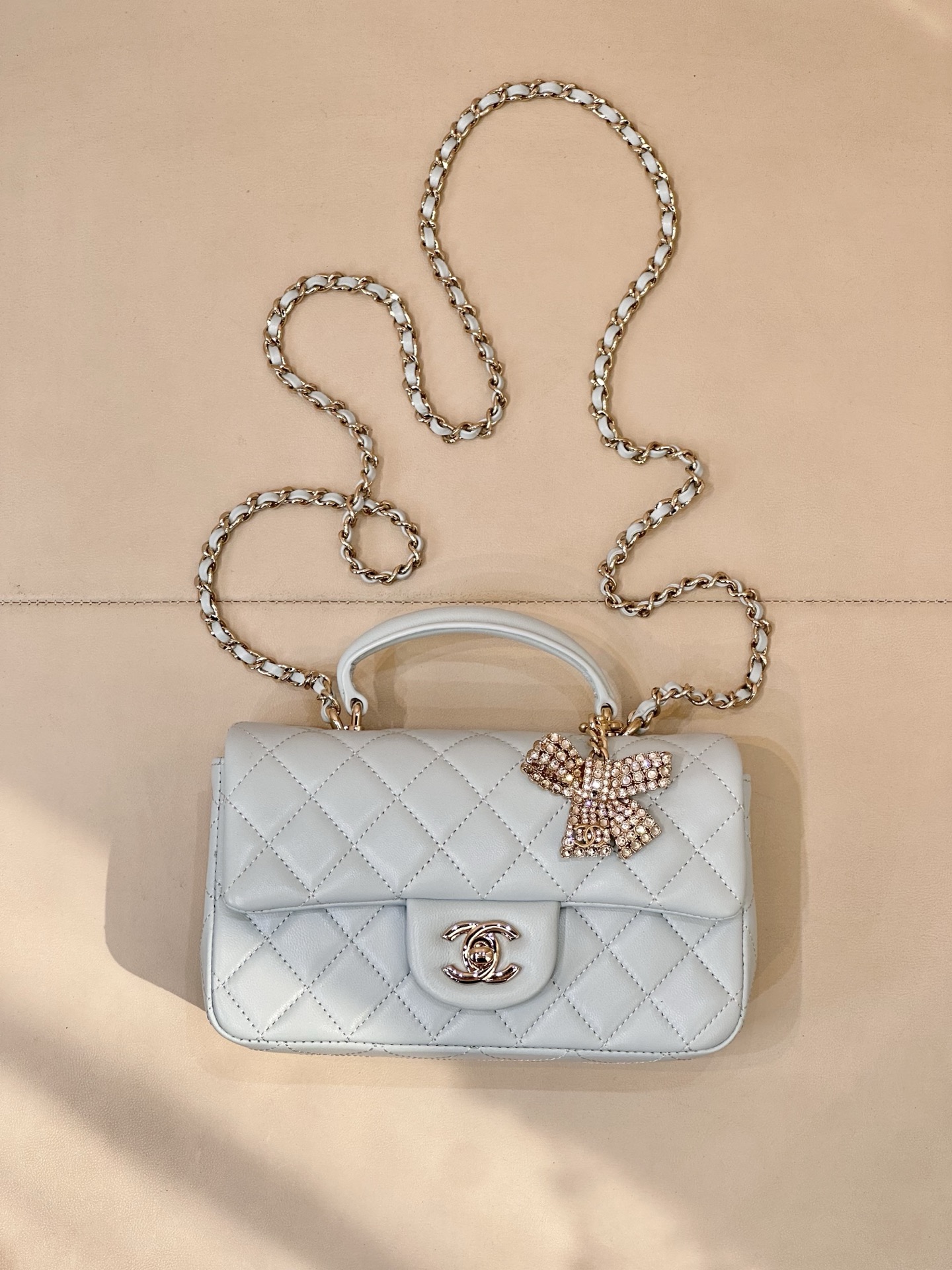 Chanel Classic Flap Mini Shoulder Bag with Handle - Image 2