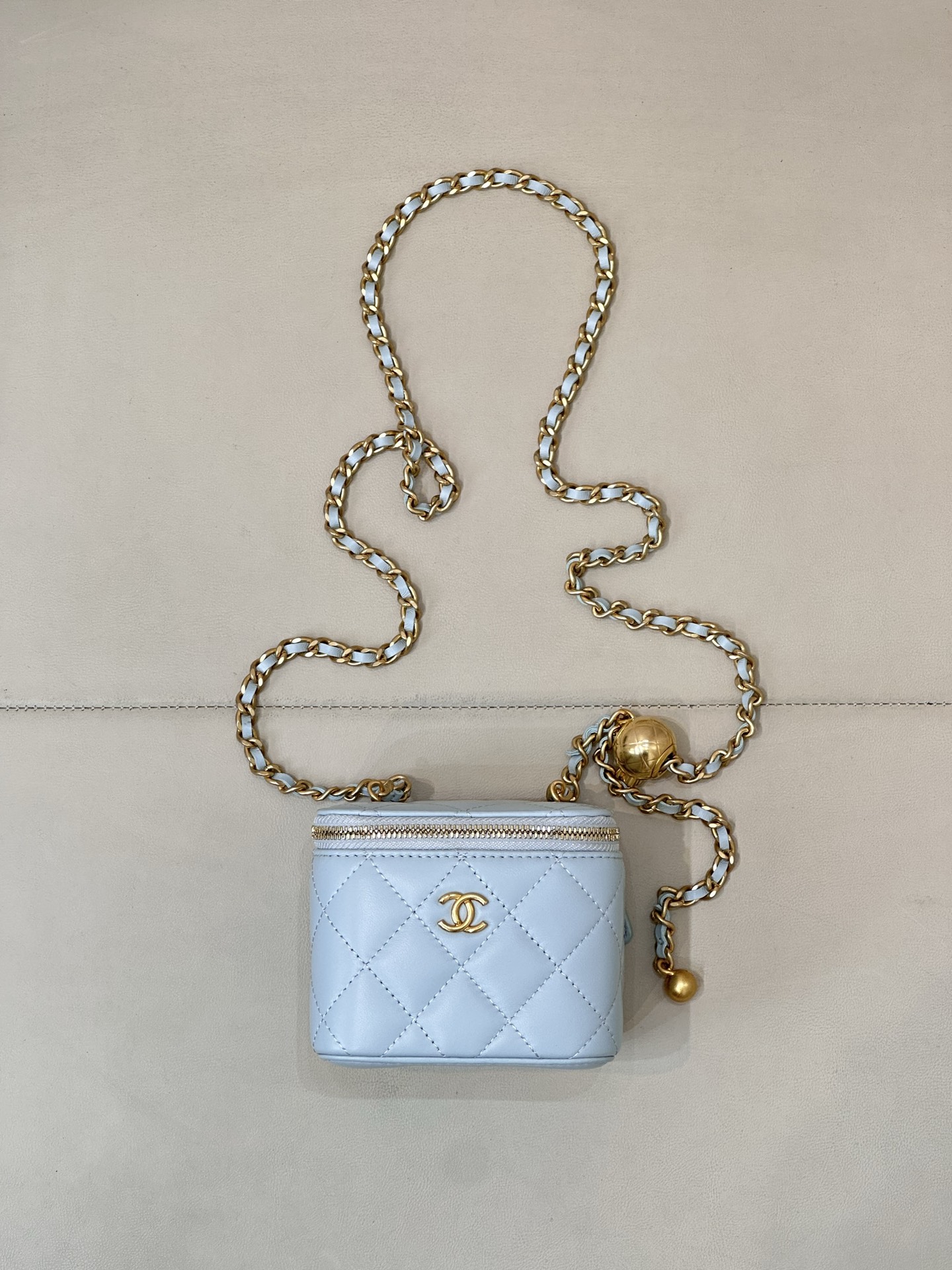 Chanel Mini Ball Chain Lambskin Crossbody Bag - Image 2