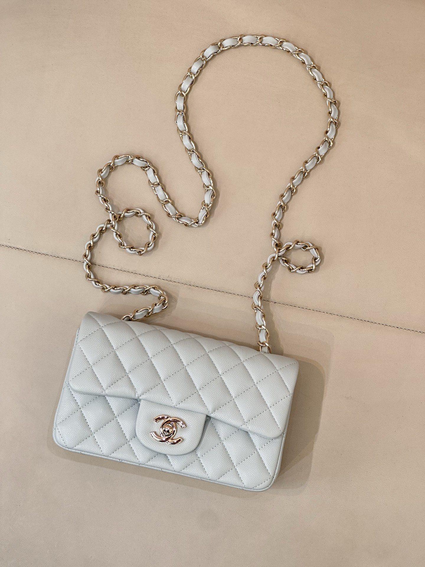 Chanel Classic Flap Bag 116 in Light Blue with Gold Hardware - Image 2