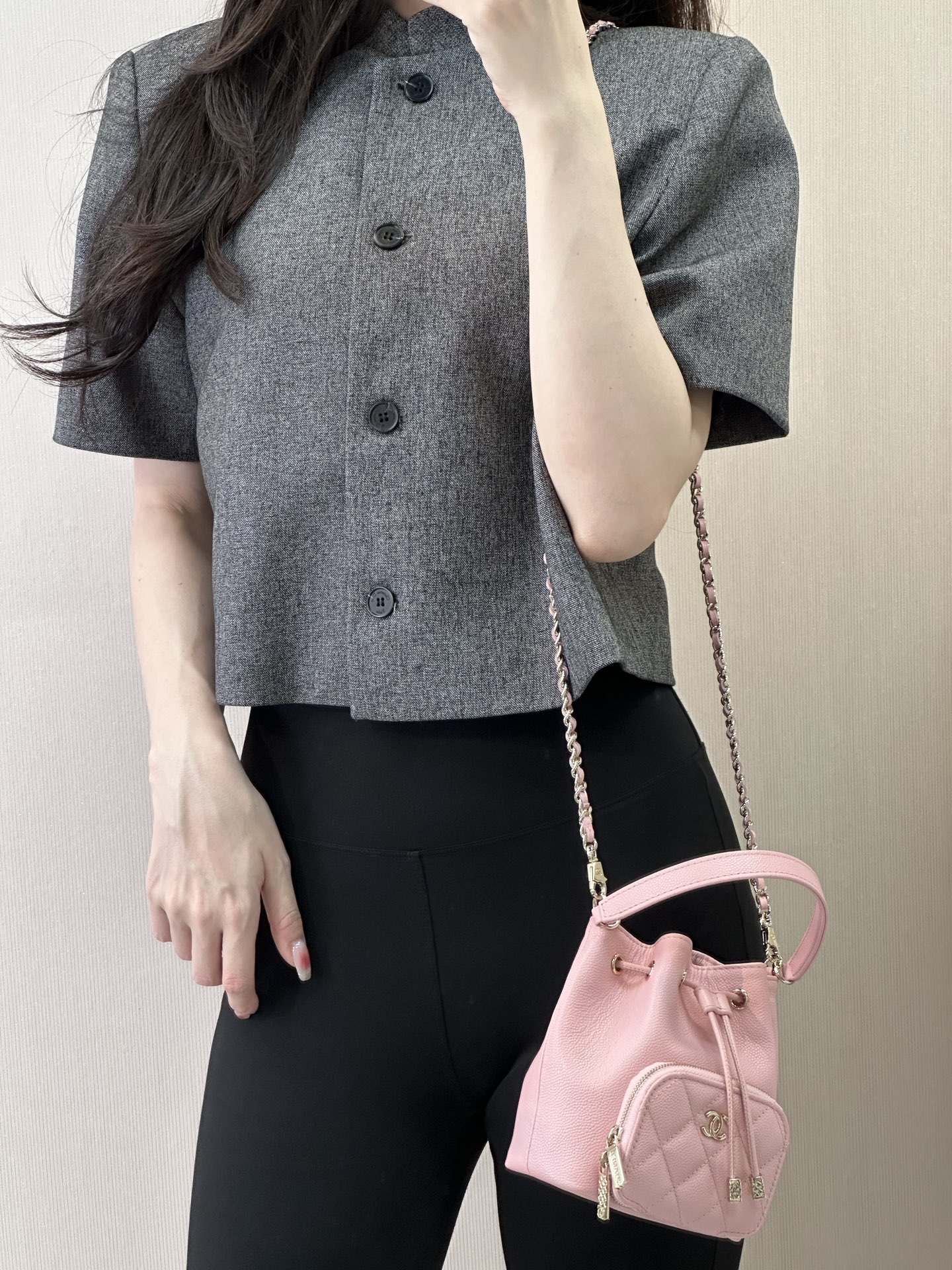 Chanel 25B Mini Chain Drawstring Bucket Bag - Image 2