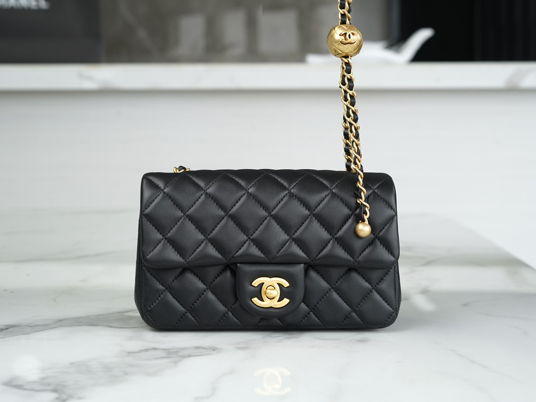 Mini Lambskin Shoulder Bag with Adjustable Metal Ball - Image 2