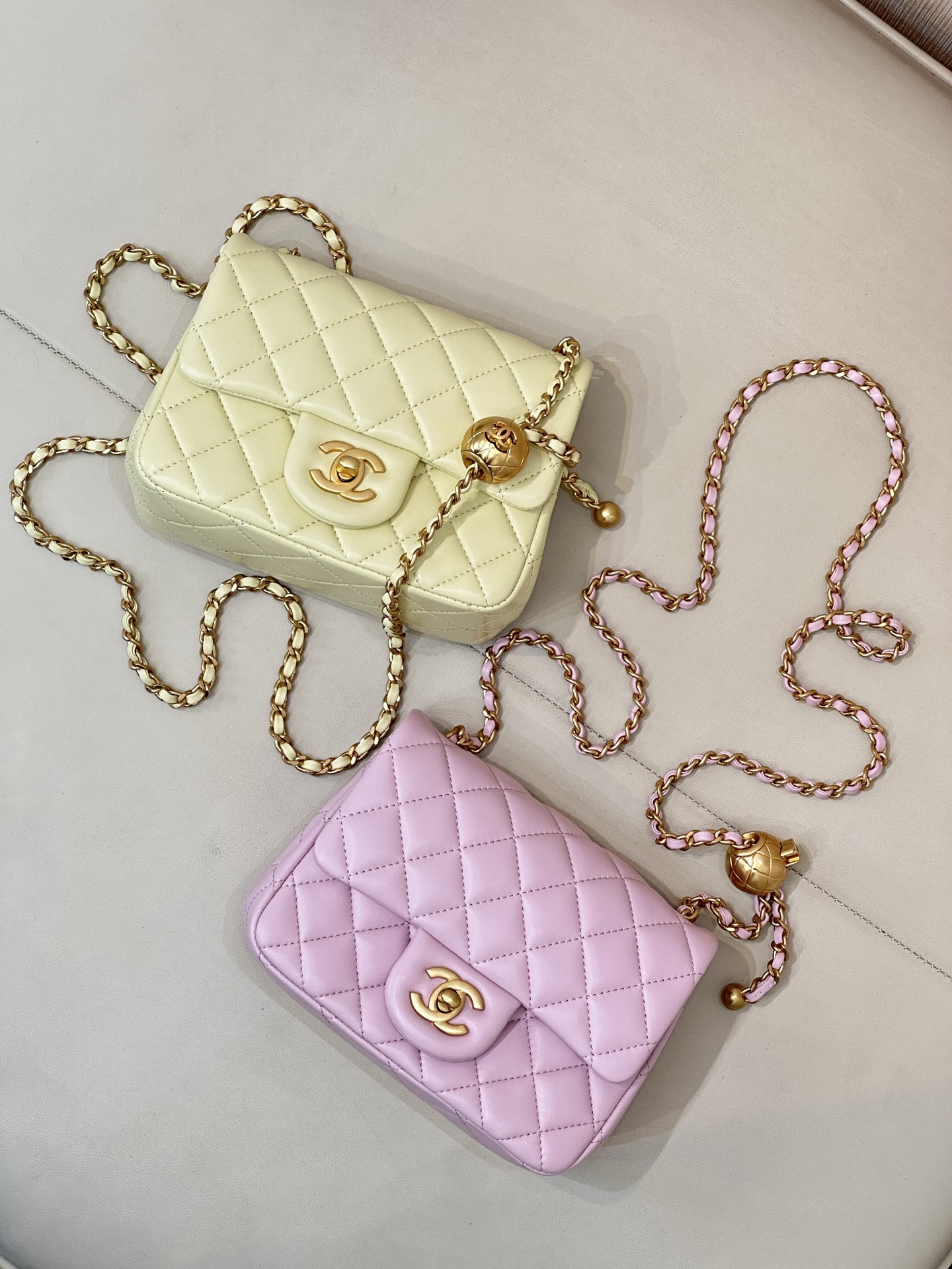 Chanel Mini Lambskin Crossbody Bag with Adjustable Chain - Image 2