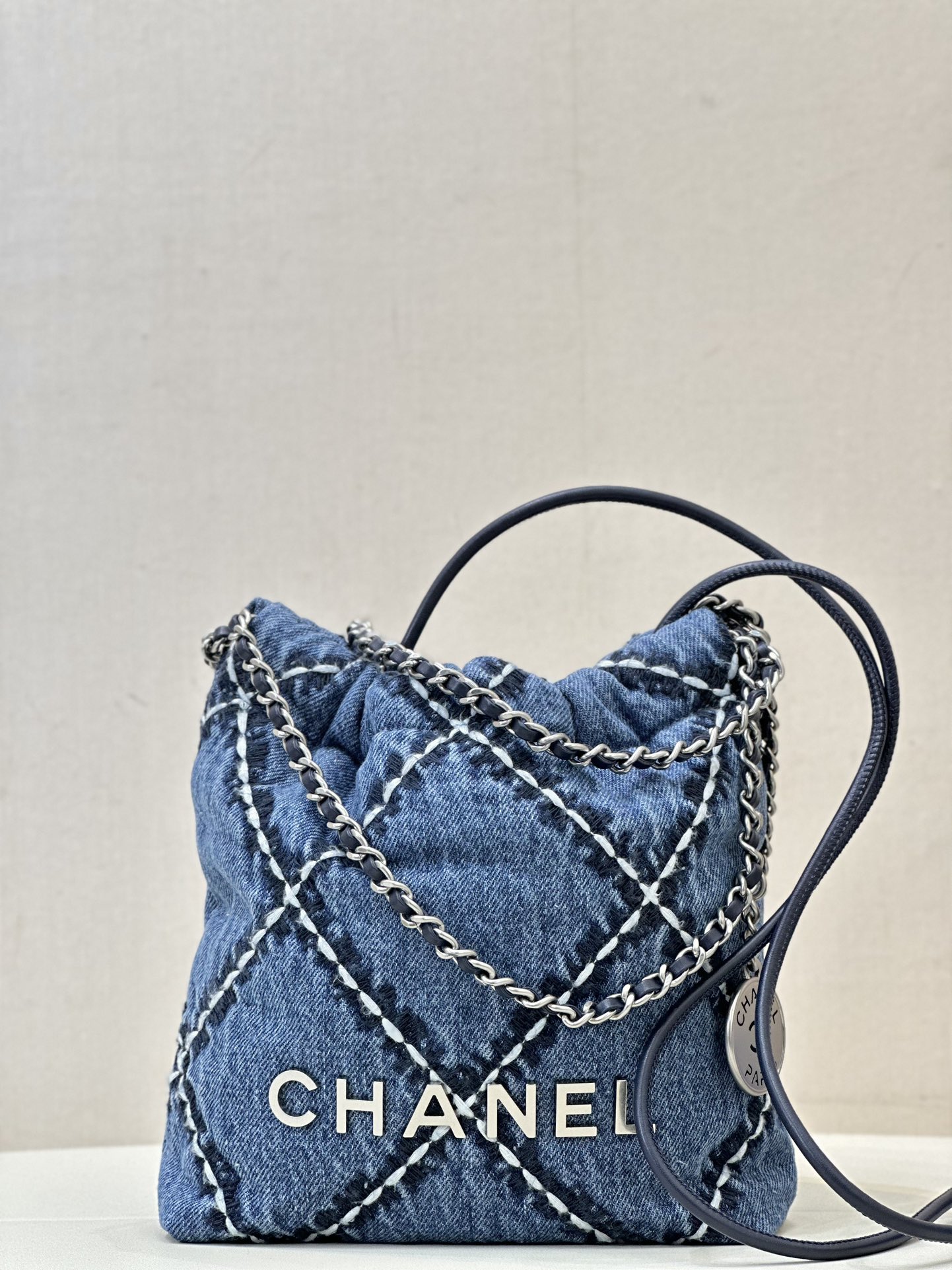 Chanel 22 Mini Denim Crossbody Bag - Image 2