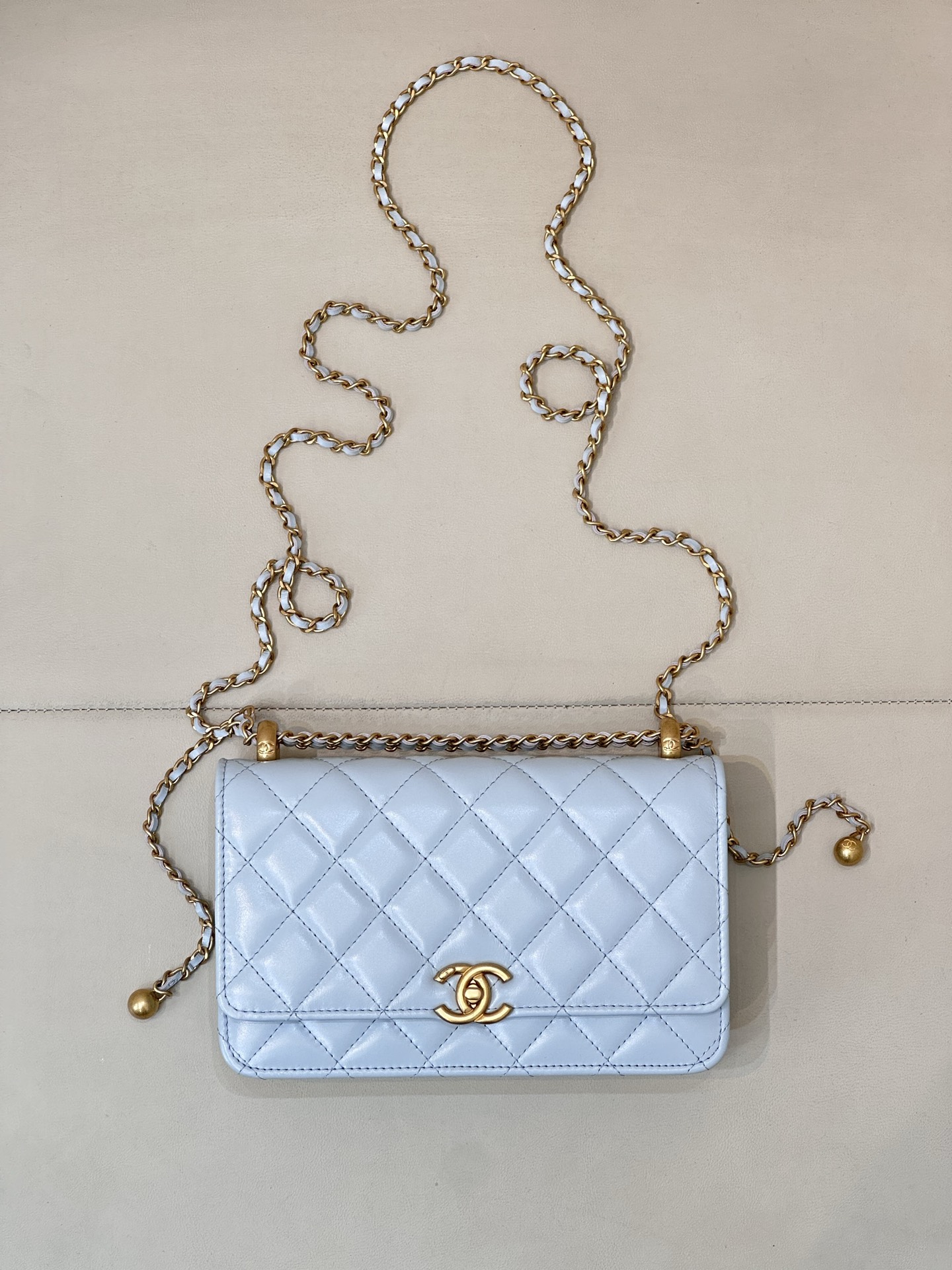 Quilted Genuine Leather WOC Chain Bag - Image 2