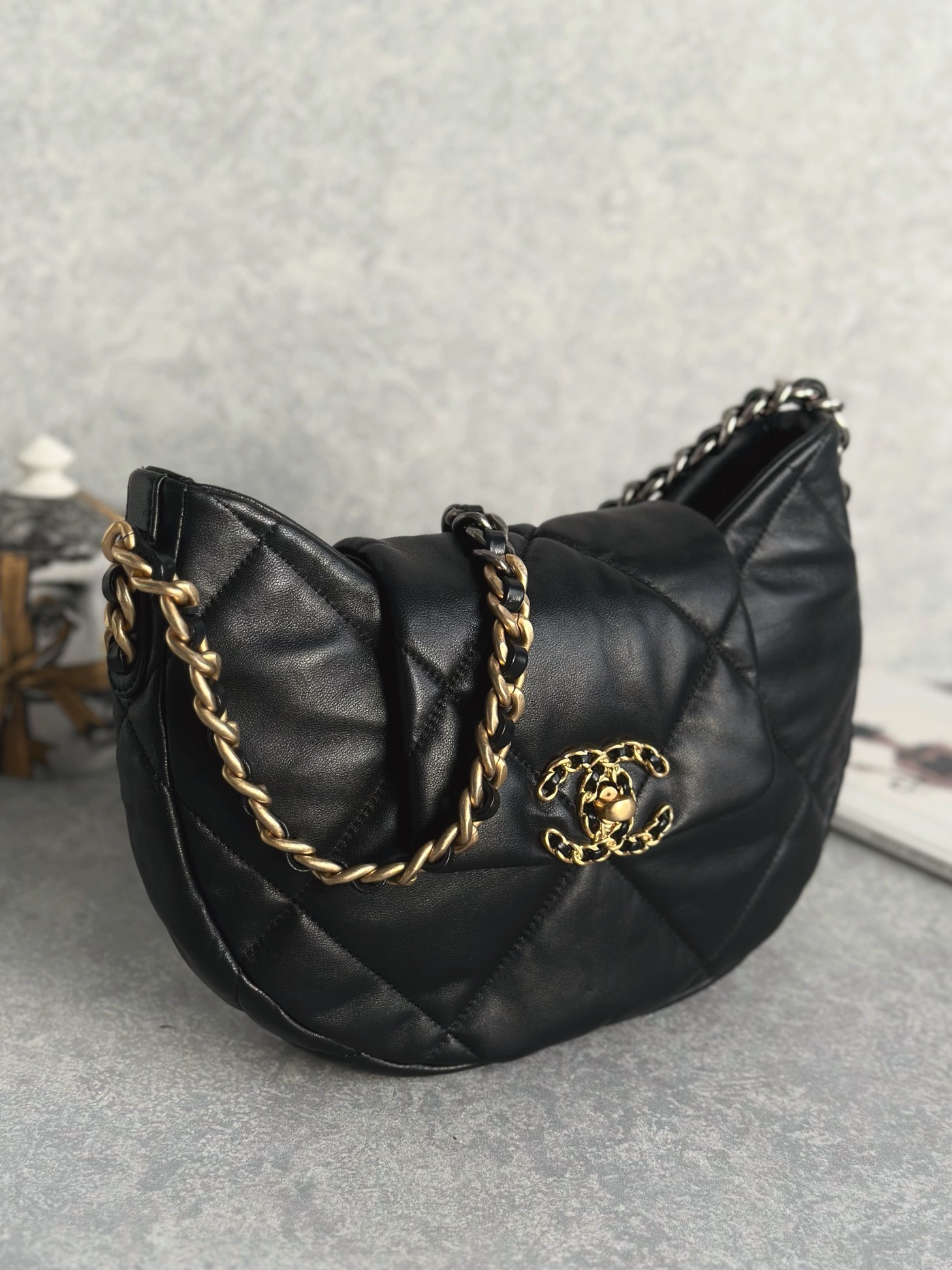 CHANEL 24C Moon-Shaped Lambskin Shoulder Bag - Image 2