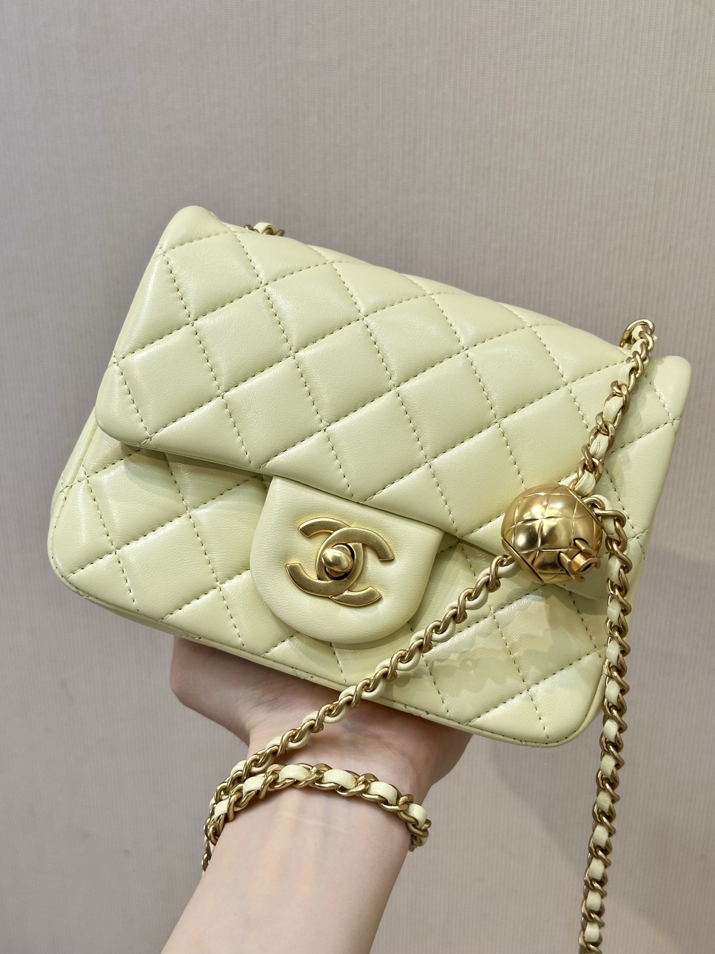 Chanel Small Gold Ball Quilted Crossbody Bag - Image 2