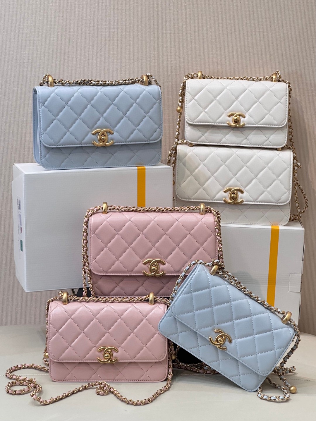 Chanel 24C Wallet on Chain Flap Bag with Adjustable Pearl Chain - Image 2