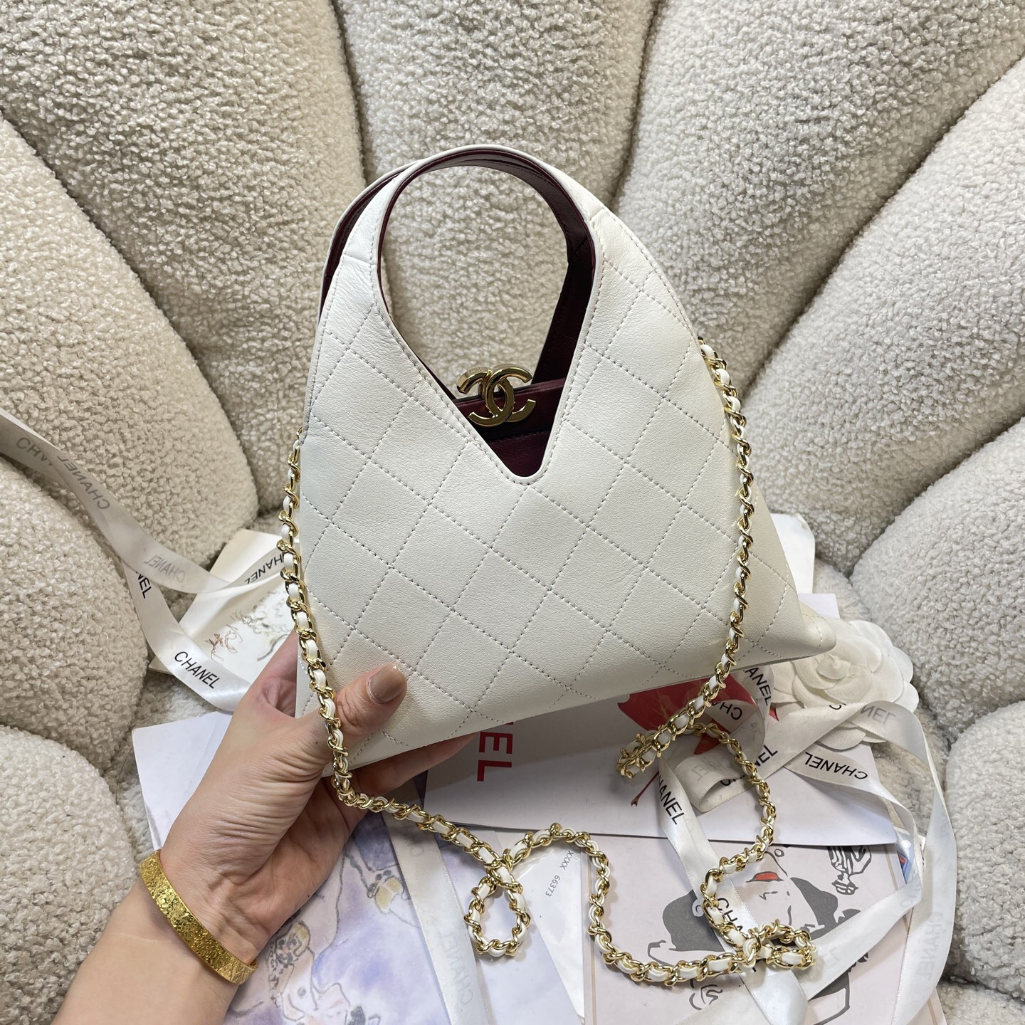 Chanel 26A Calfskin Triangular Handbag - Image 2