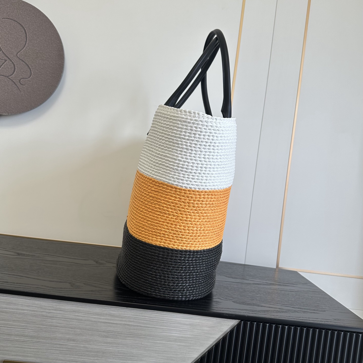 Coco Beach Color-Block Straw Tote Bag - Image 2
