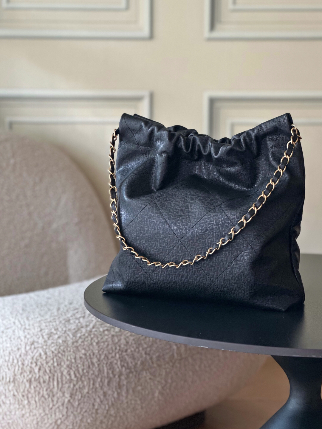 Chanel Drawstring Shoulder Bag in Oil-Waxed Calfskin - Image 2
