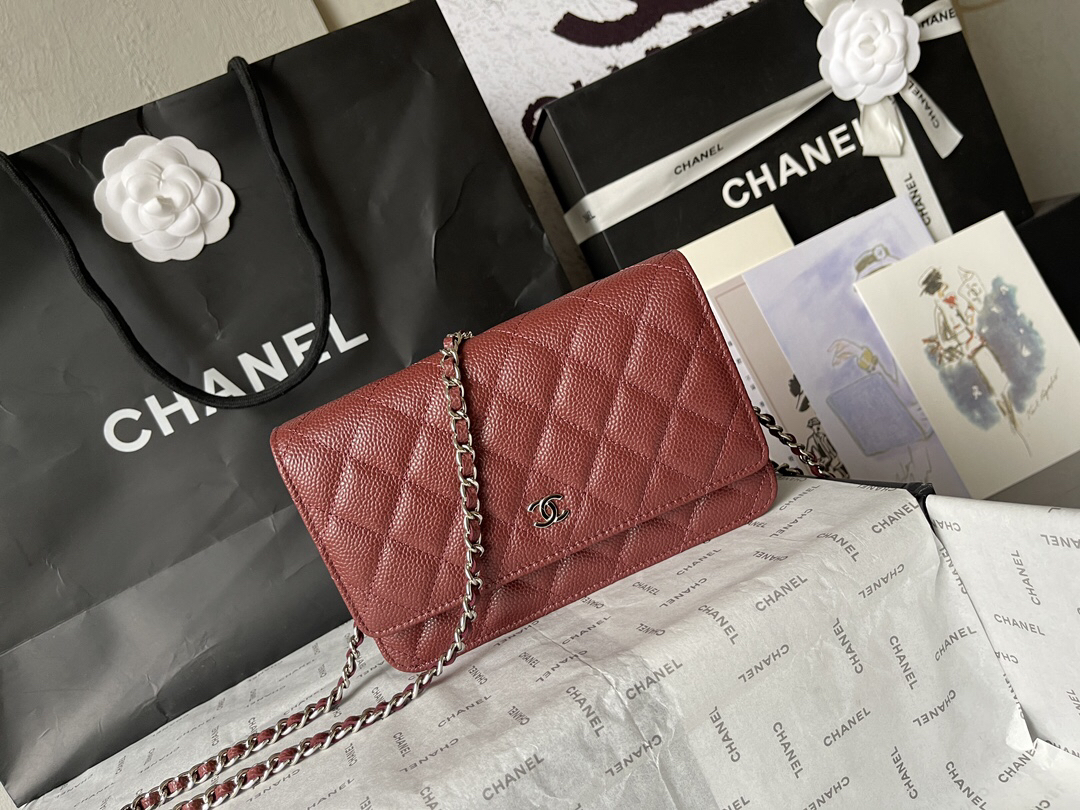 Chanel Classic Flap Wallet on Chain in Black Caviar Leather - Image 2