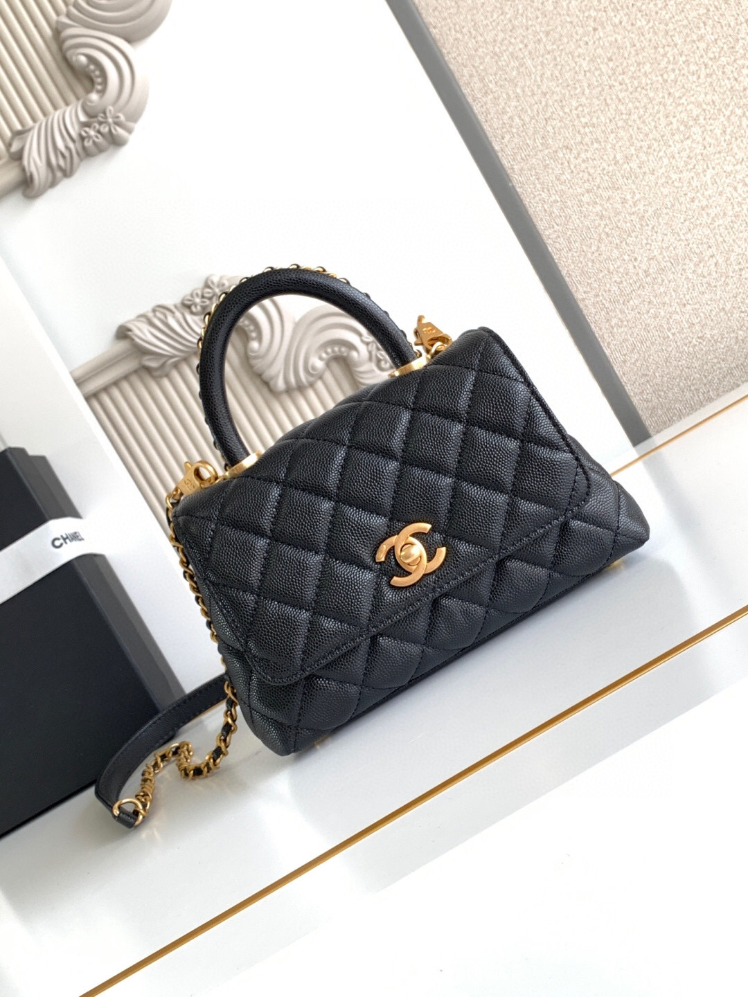 Chanel Mini Coco Handle Flap Handbag AS2215 - Image 2