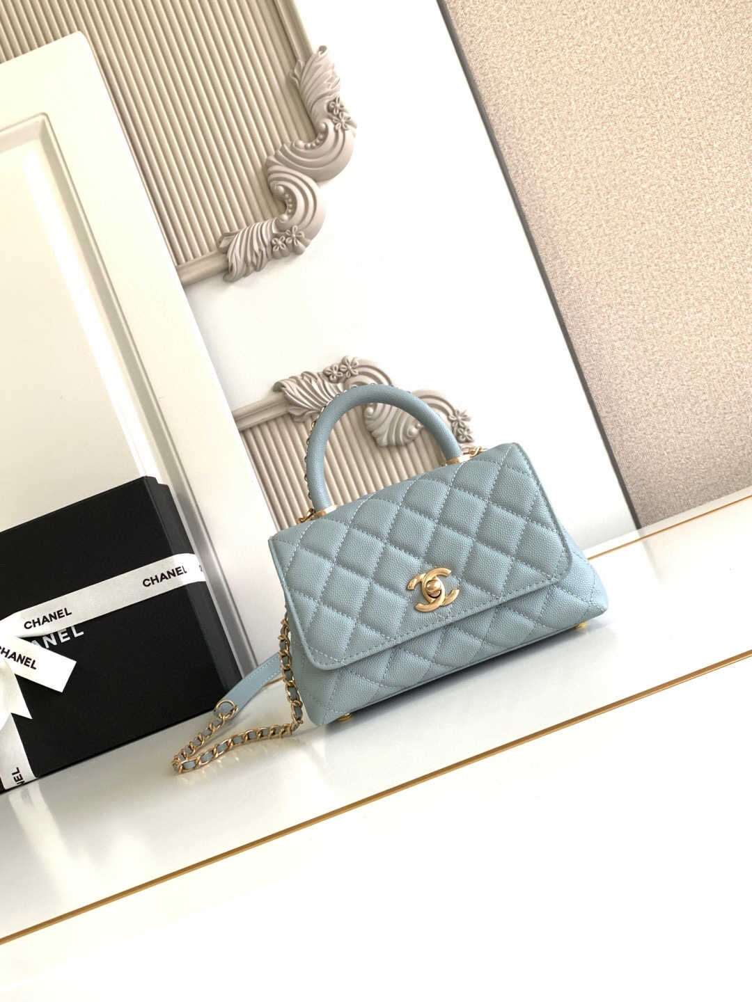 Chanel Mini Coco Handle Top Handle Bag AS2215 - Image 2