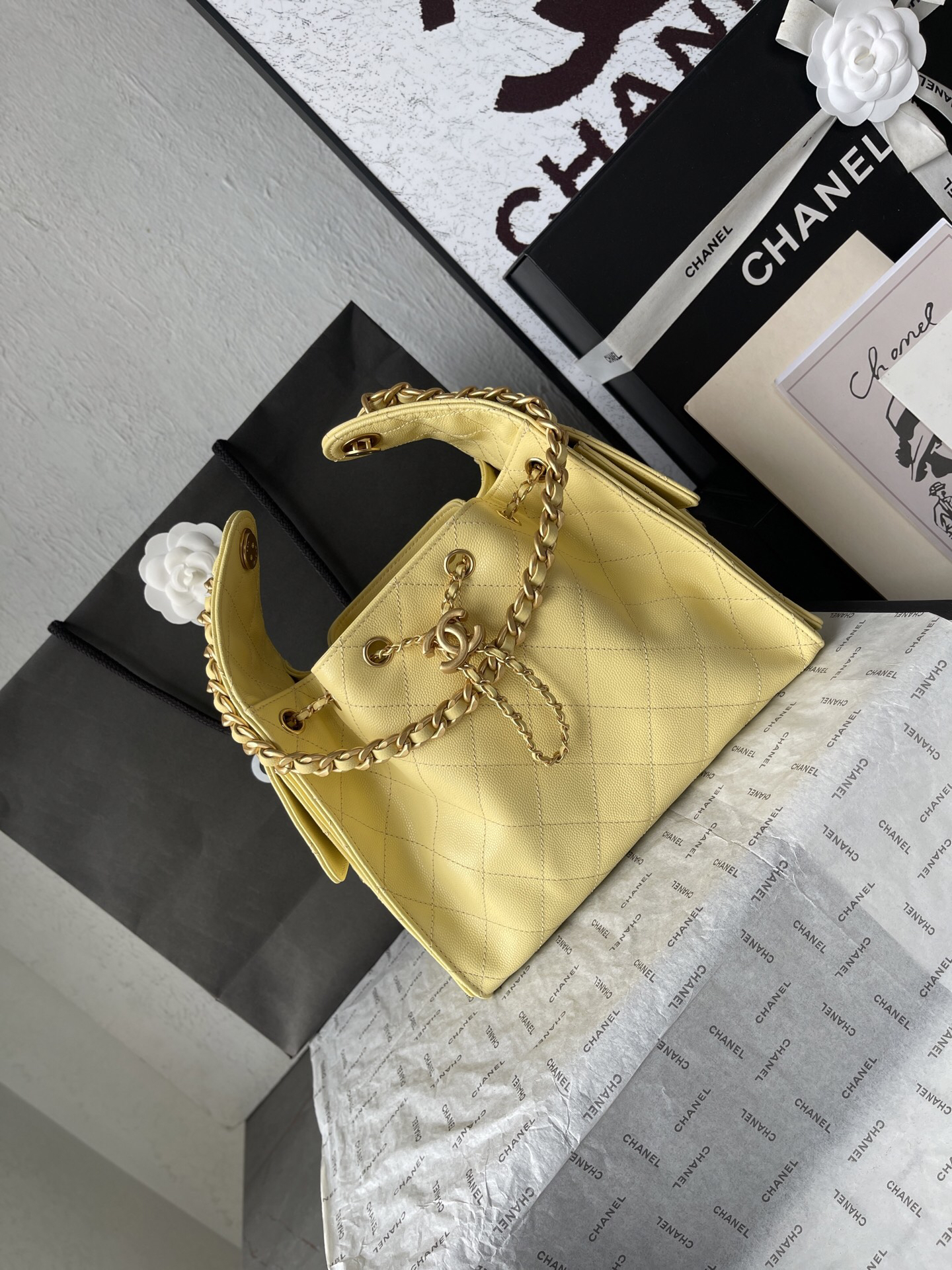 Chanel Quilted Leather Hobo Bucket Bag - Image 2