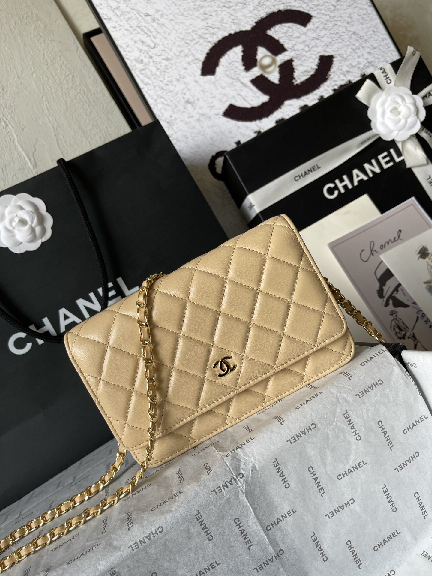 Chanel CF WOC Lambskin Chain Wallet - Image 2