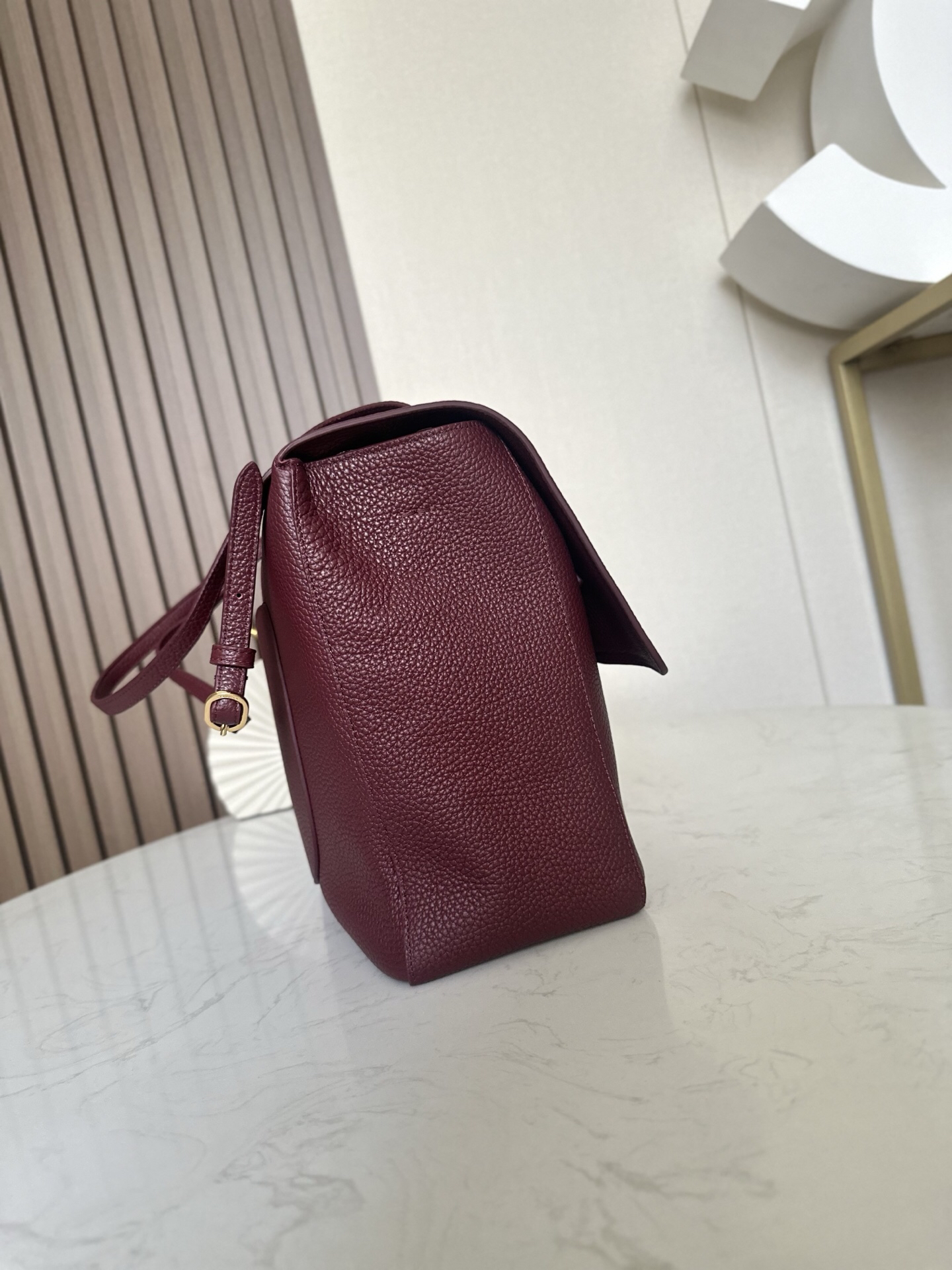 Chanel Large Burgundy Flap Bag with Gold-Tone Hardware - Image 2