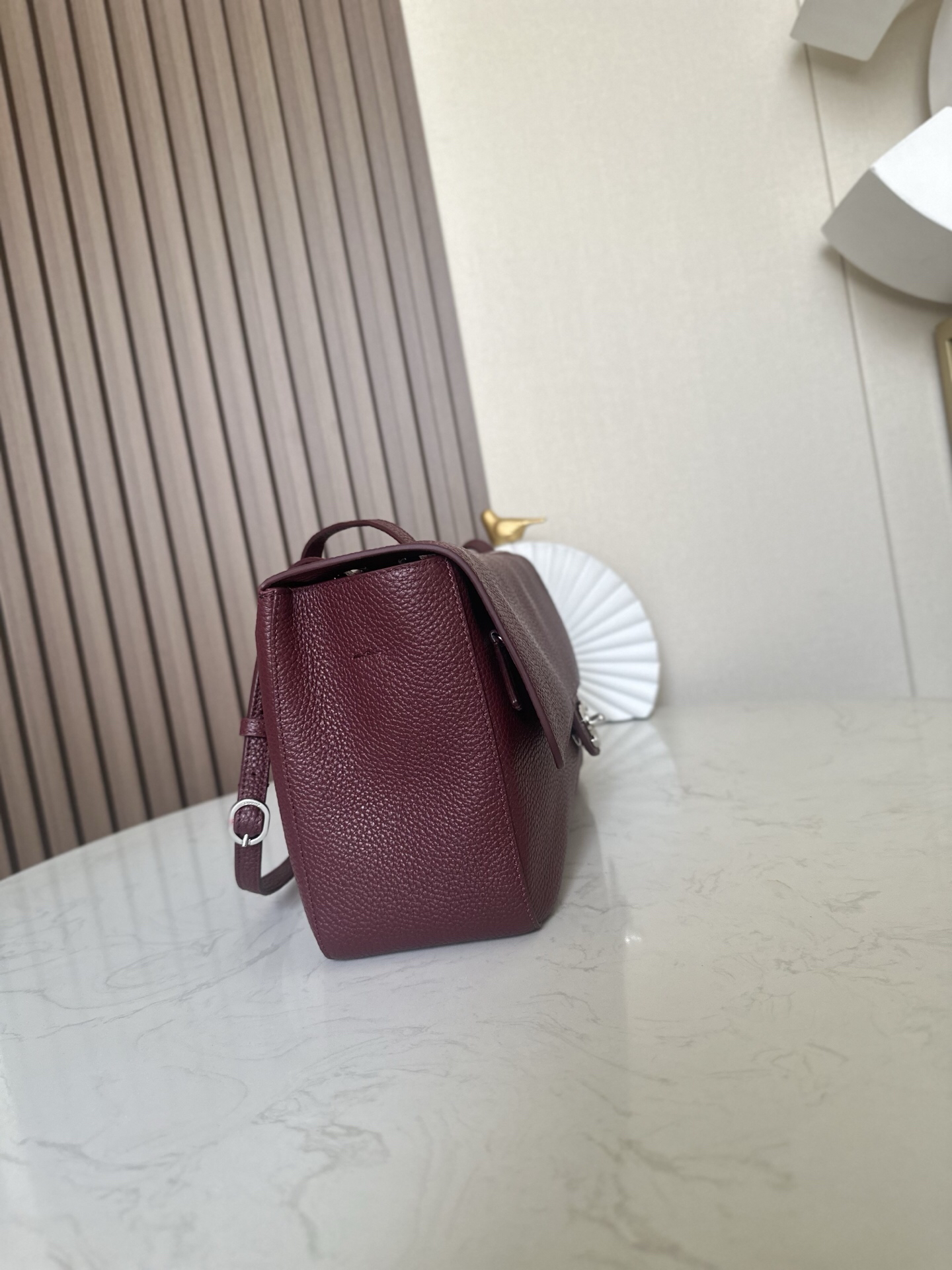 Chanel MIX Maxi Flap Bag in Burgundy with Silver-Tone Hardware - Image 2