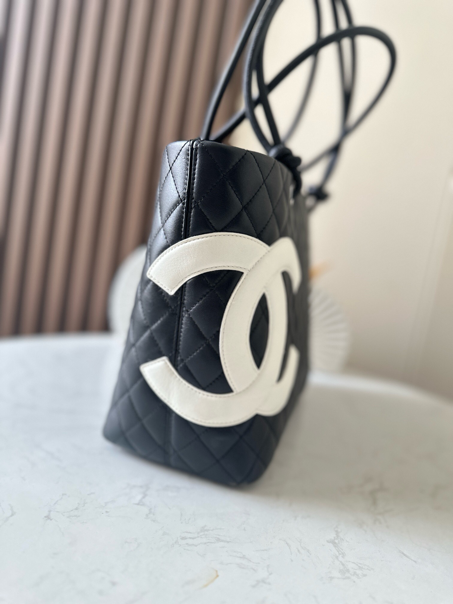 Chanel Cambon Shopping Tote Bag, Black and White - Image 2