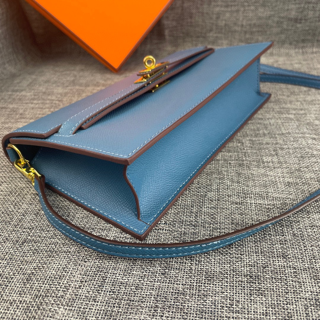 Hermes Kelly-Style Palm-Grain Cowhide Crossbody Bag - Image 2