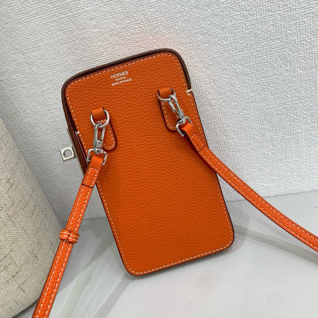 Hermès Hac a Box Tadelakt Calfskin Phone Case with Shoulder Strap - Image 2