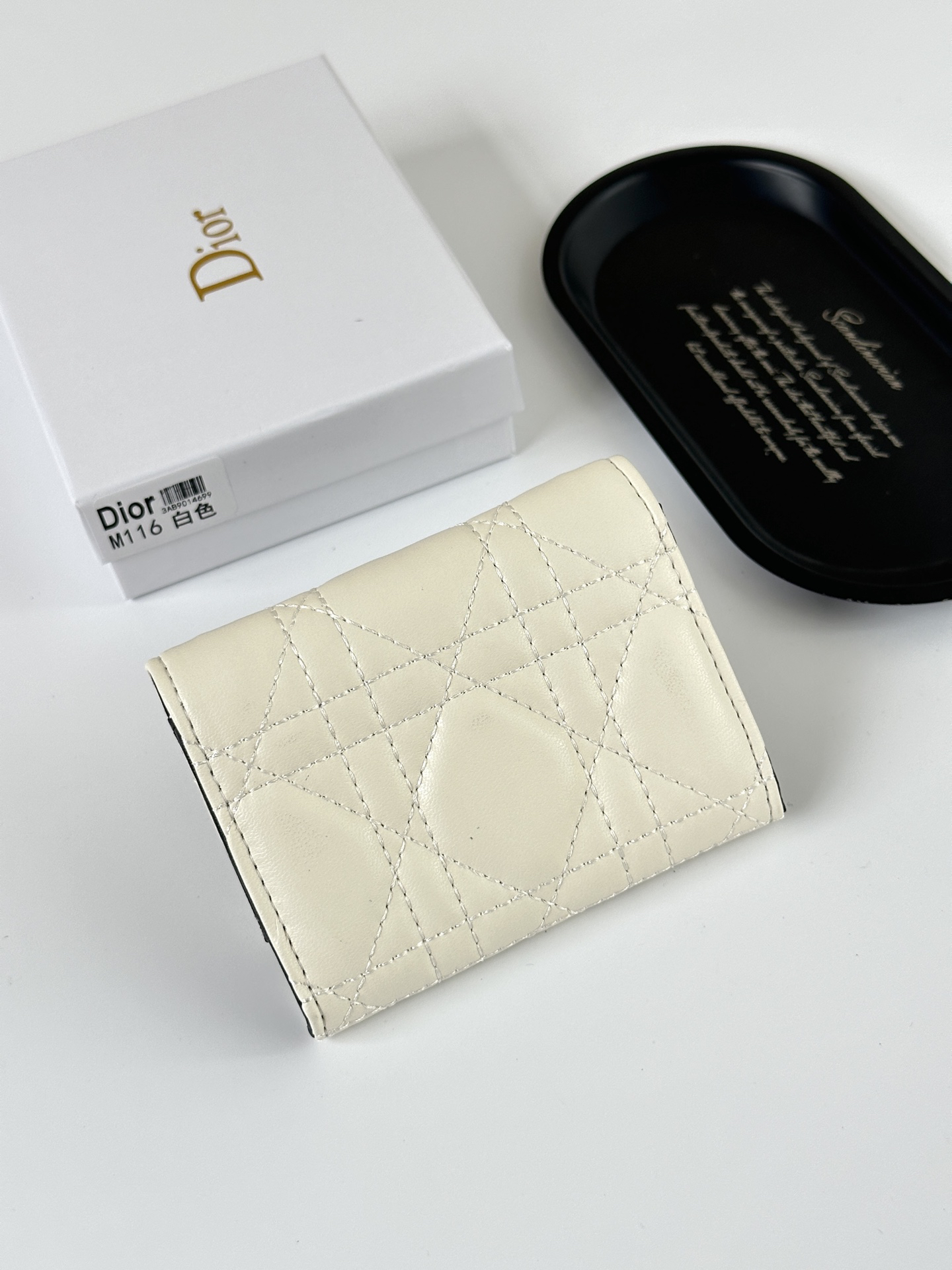 Dior M115 Mini Lady Dior Wallet - Black/Pink - Image 2