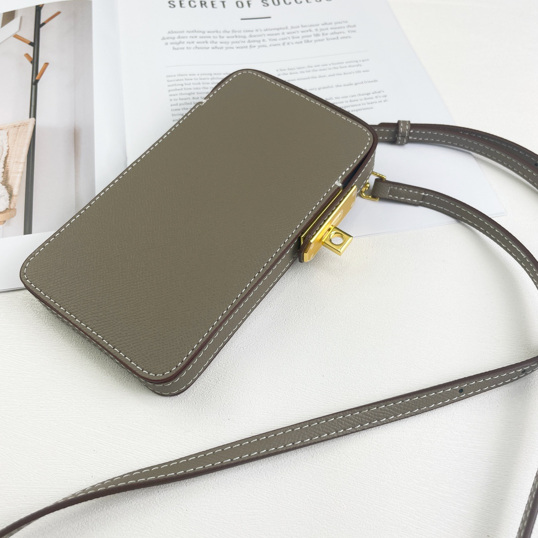 Hermès Hac a Box Tadelakt Calfskin Phone Case with Adjustable Shoulder Strap - Image 2